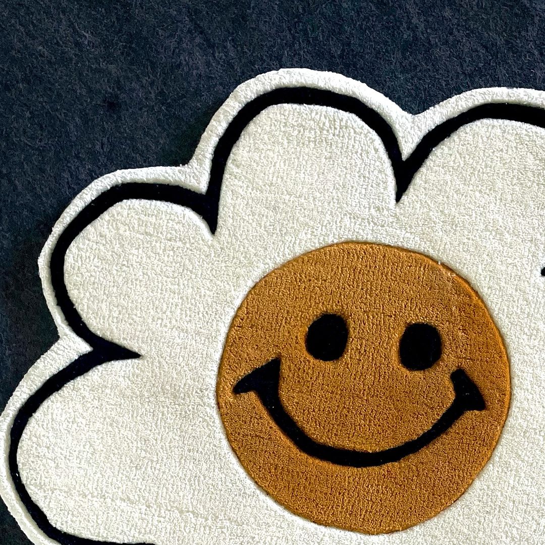 Smiley face Sunflower Customized Rug 60x60 CM