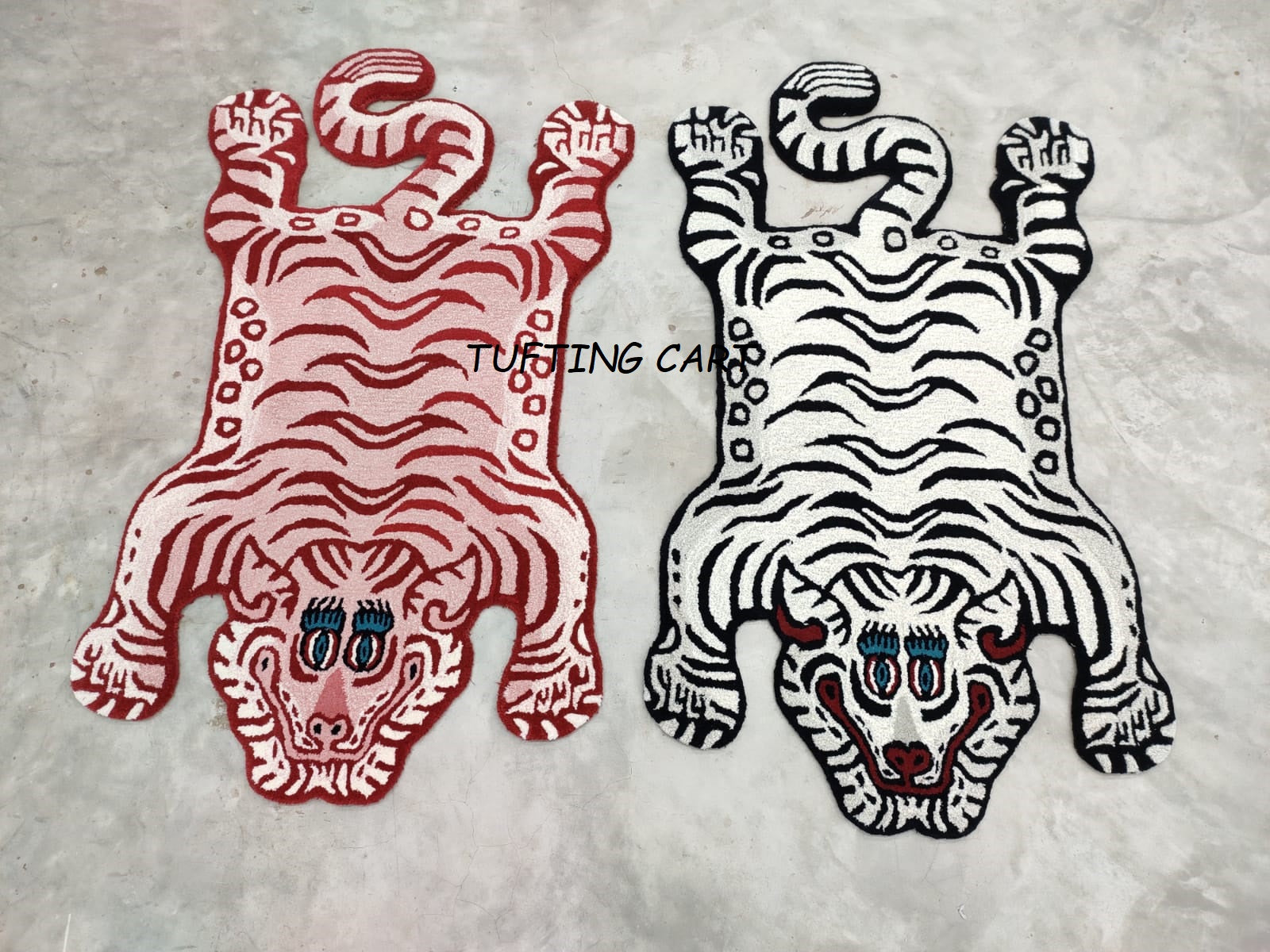 Tibetan Tiger Light Pink KItty Tufted Woolen Tibetan Rug - Light Pink Kitty