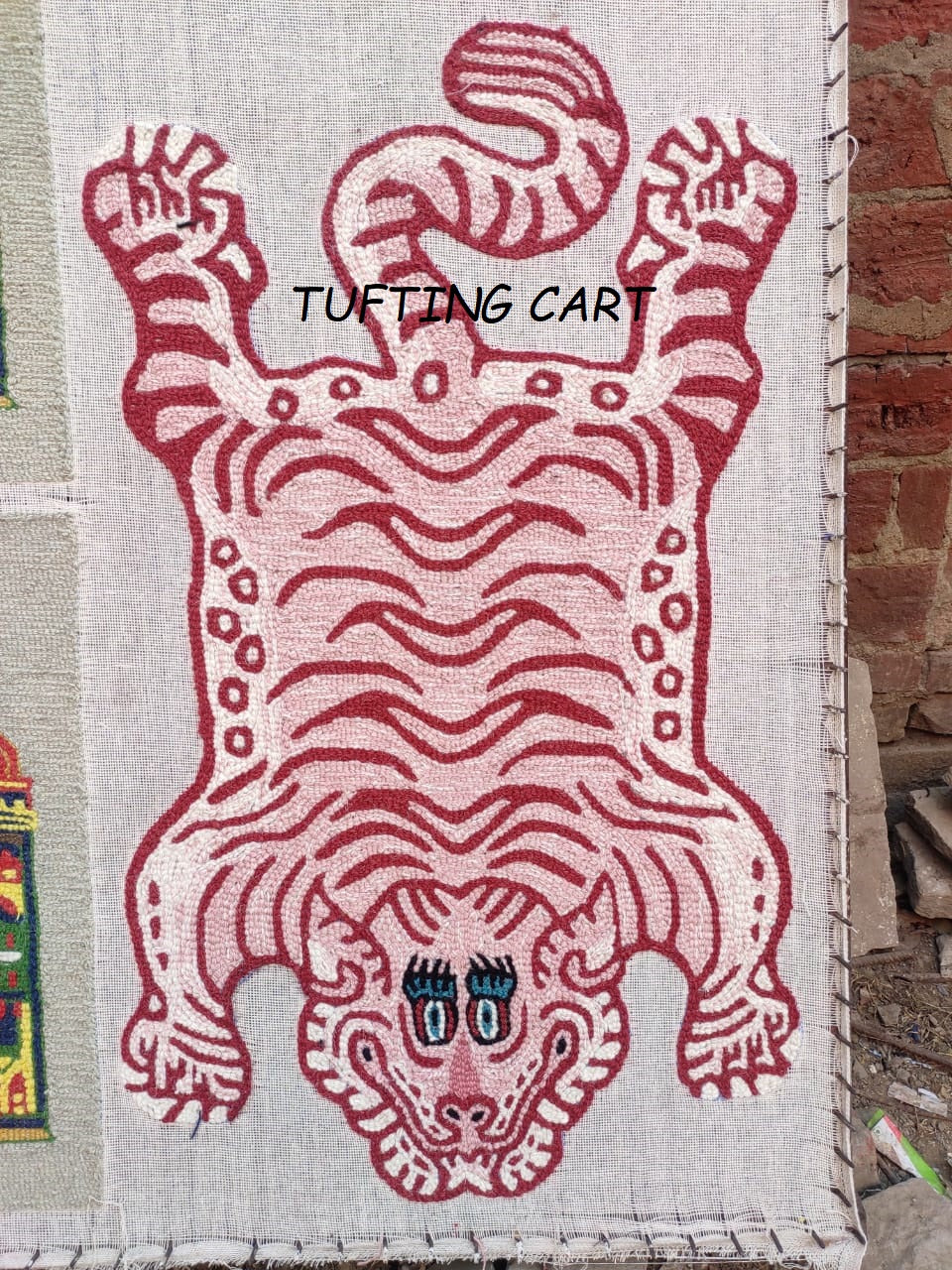 Tibetan Tiger Light Pink KItty Tufted Woolen Tibetan Rug - Light Pink Kitty