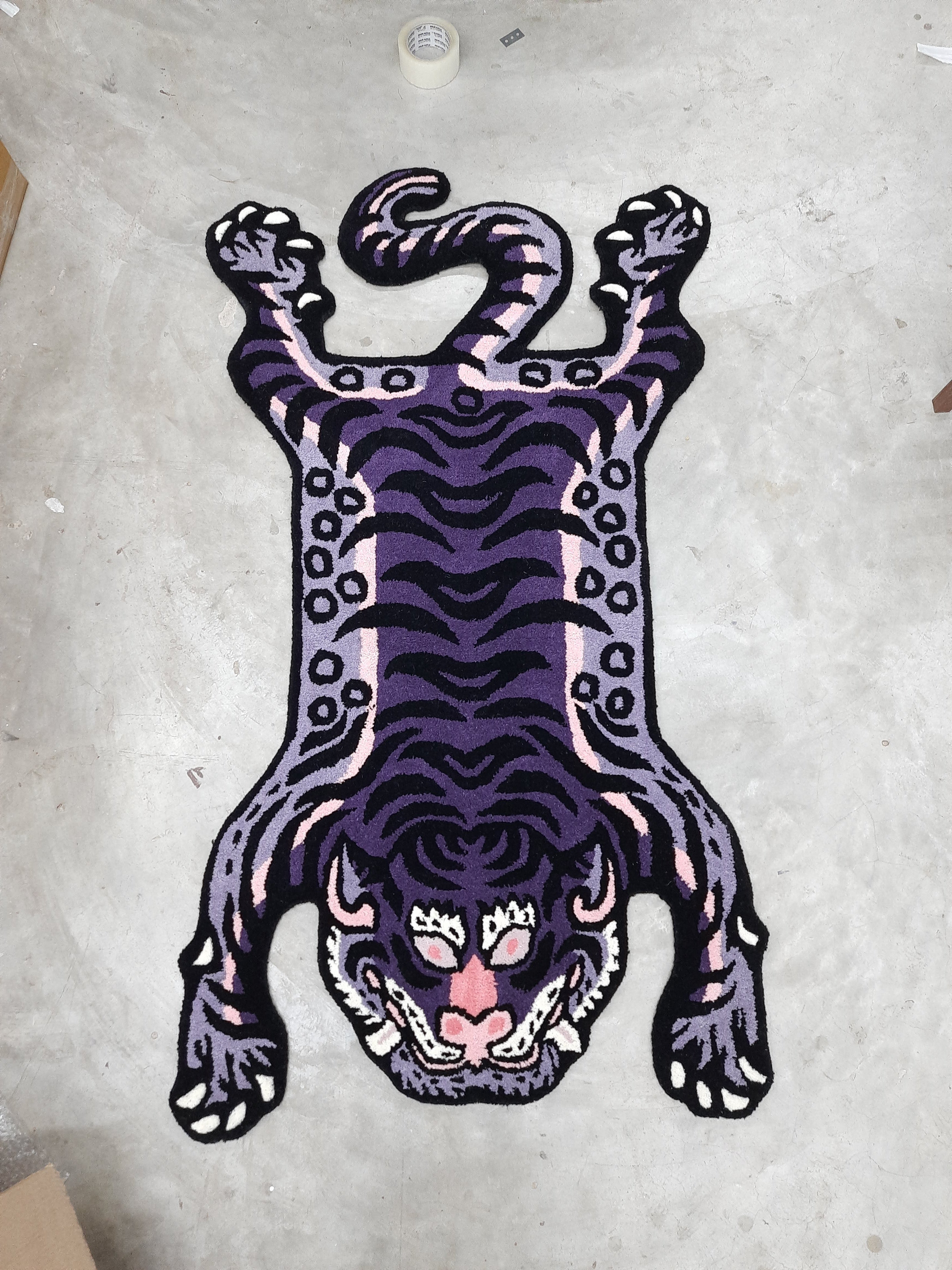 Tibetan Tiger Dark Purple Tufted Woolen Tibetan Rug -Dark Purple Color