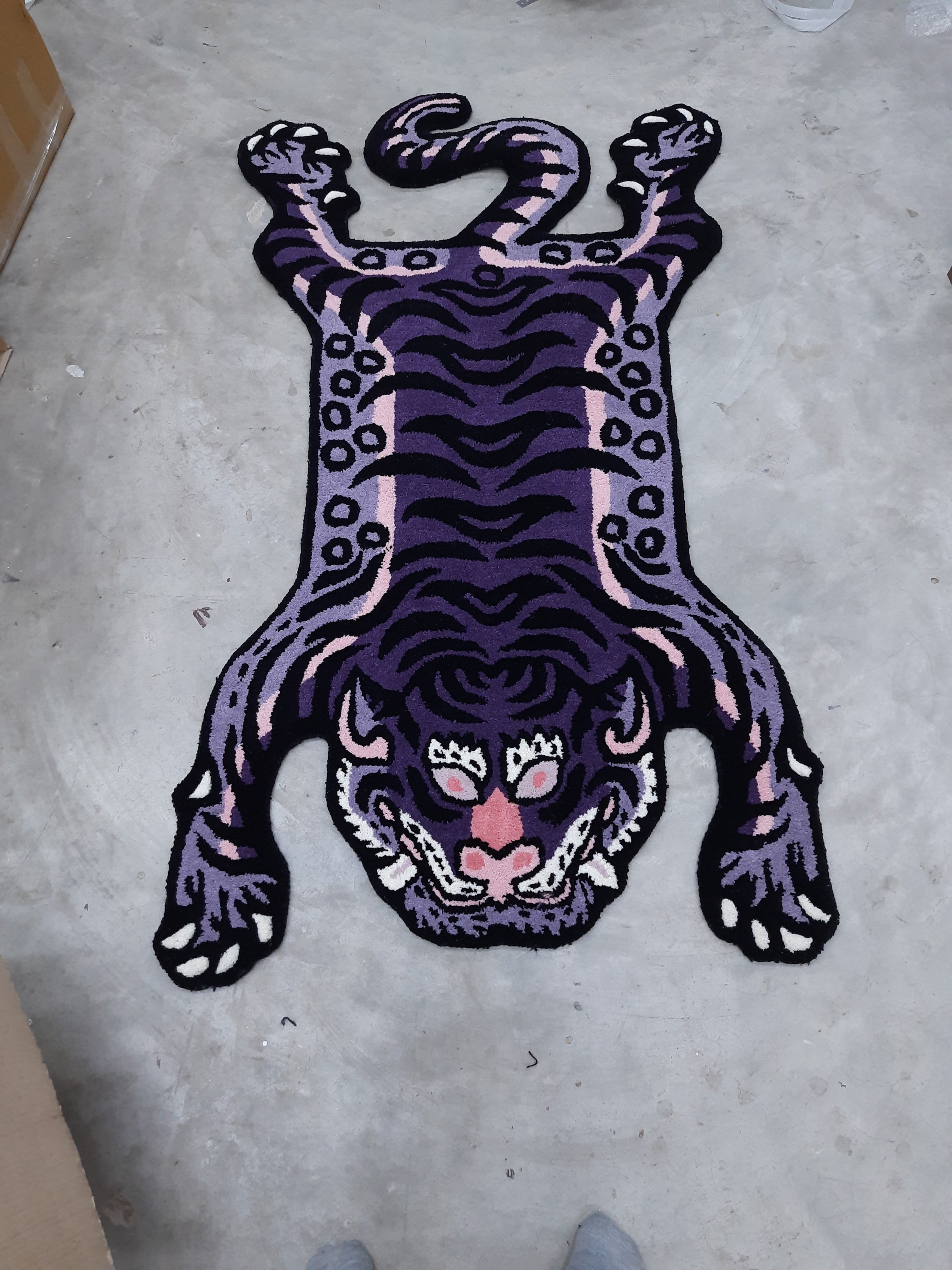 Tibetan Tiger Dark Purple Tufted Woolen Tibetan Rug -Dark Purple Color