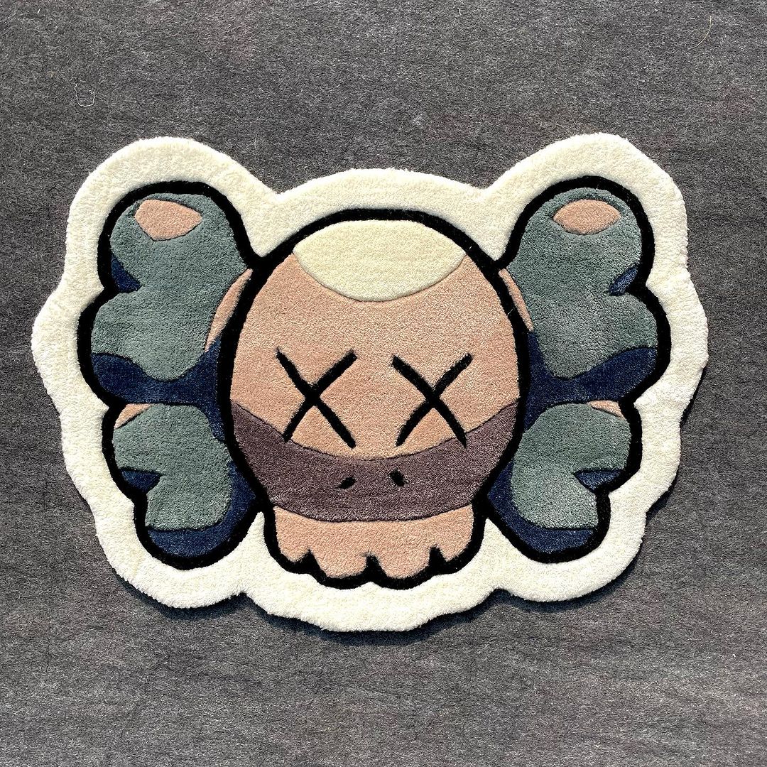 KAWS Handtufted Head Customised Rug 60cmx60cm