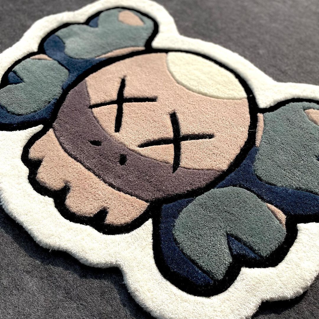 KAWS Handtufted Head Customised Rug 60cmx60cm