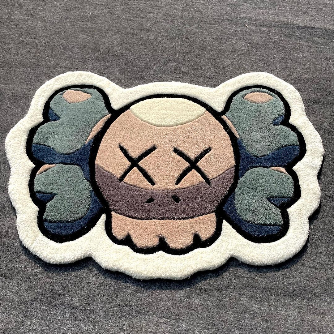 KAWS Handtufted Head Customised Rug 60cmx60cm