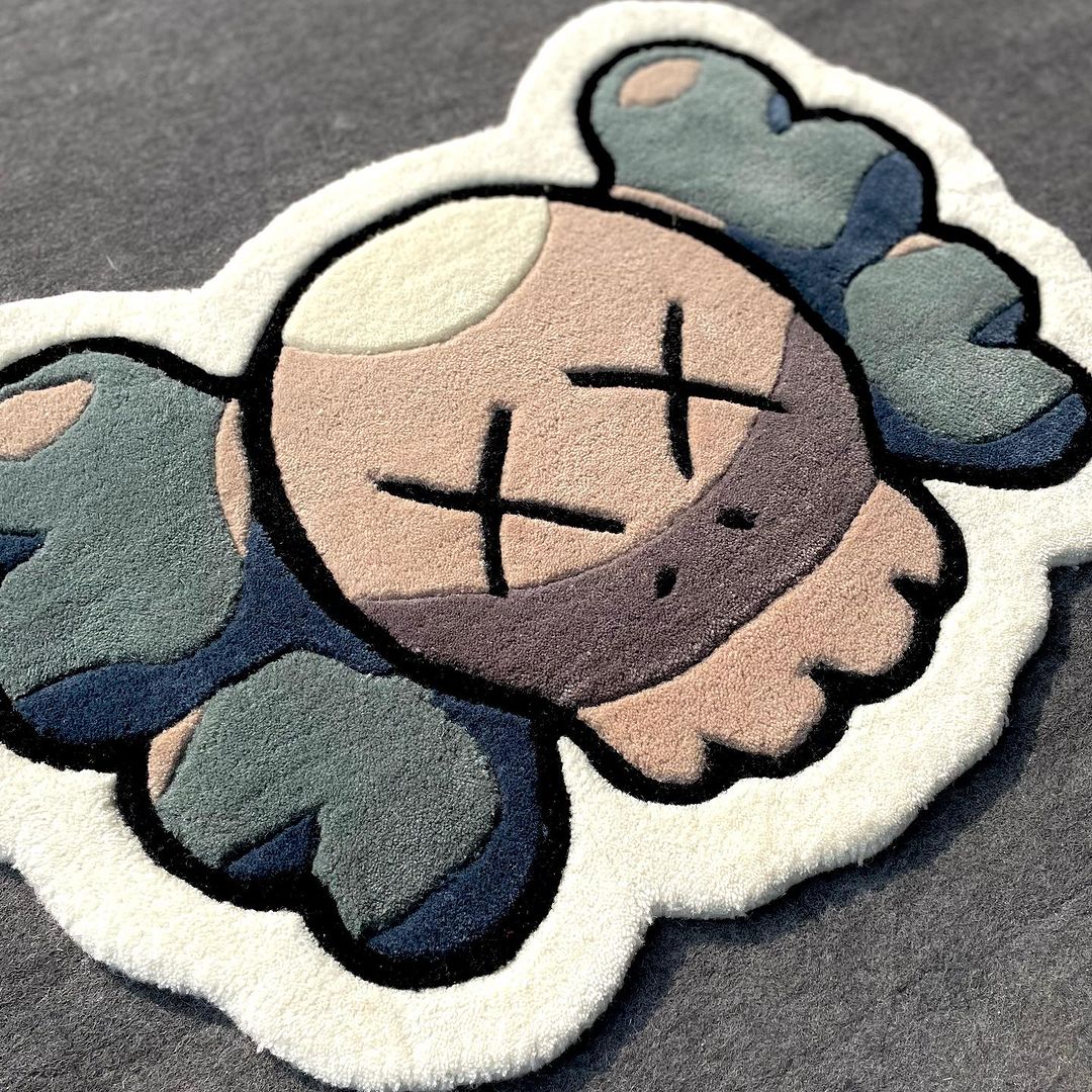KAWS Handtufted Head Customised Rug 60cmx60cm