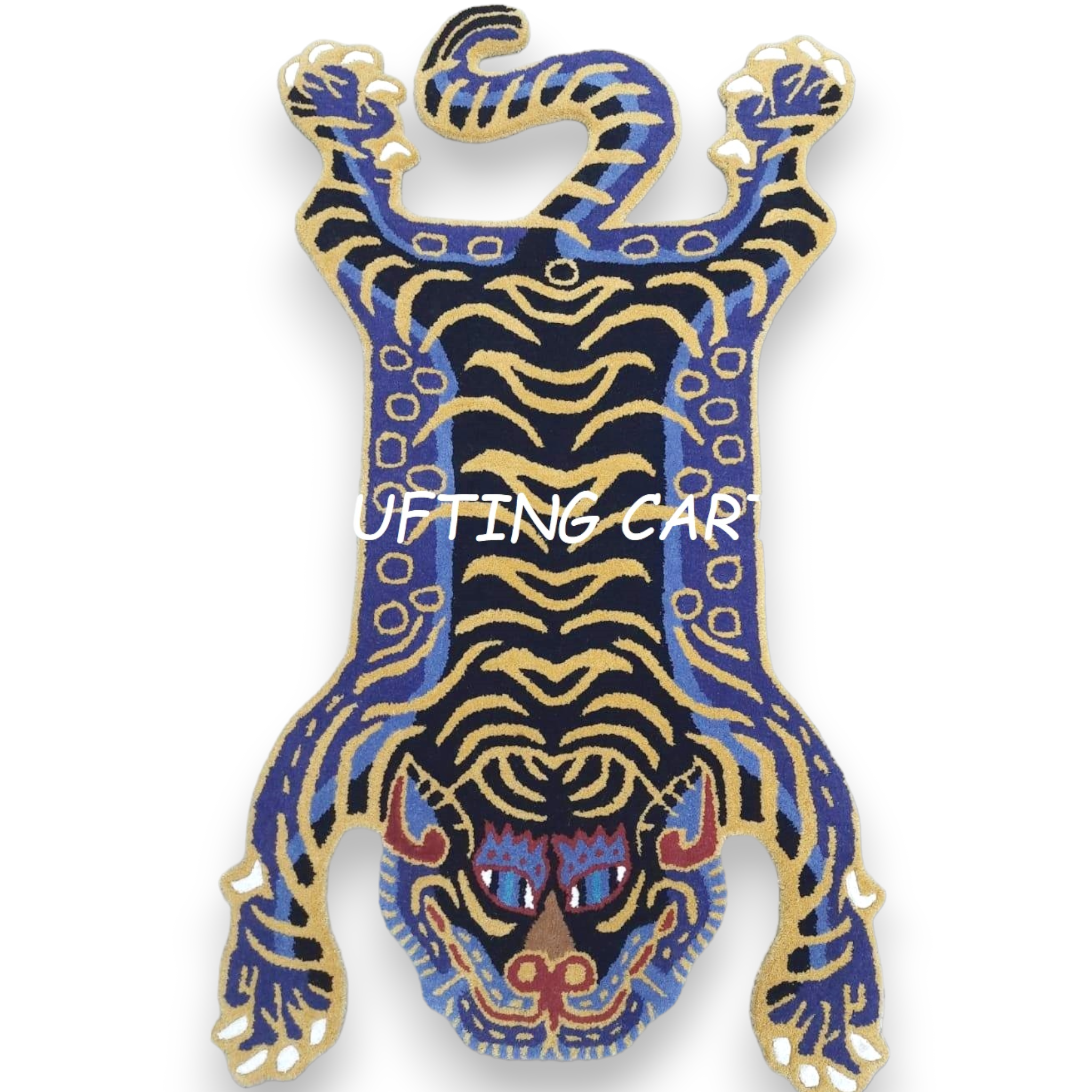 Tibetan Tiger Blue Sam Tufted Woolen Tibetan Rug - Blue Sam
