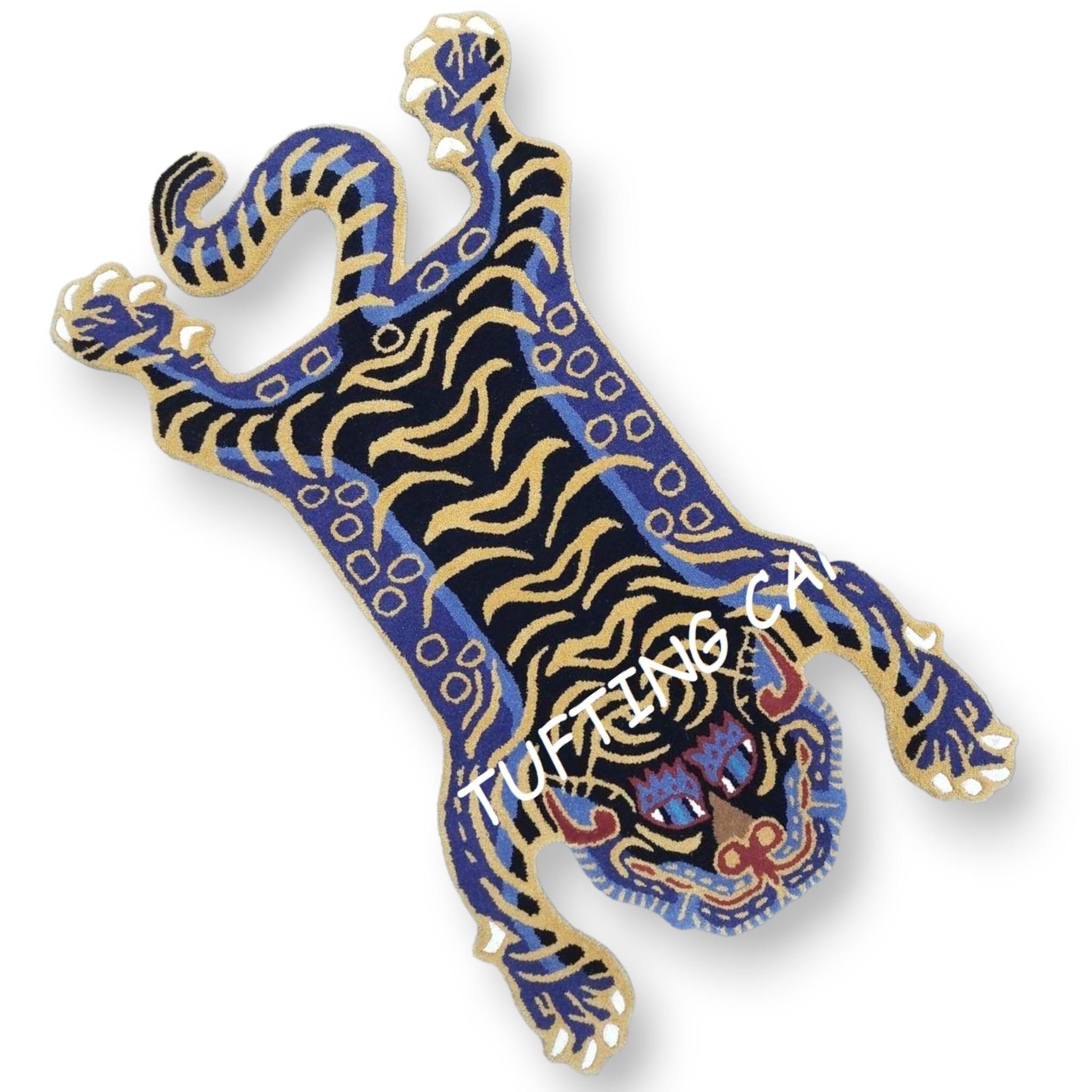 Tibetan Tiger Blue Sam Tufted Woolen Tibetan Rug - Blue Sam