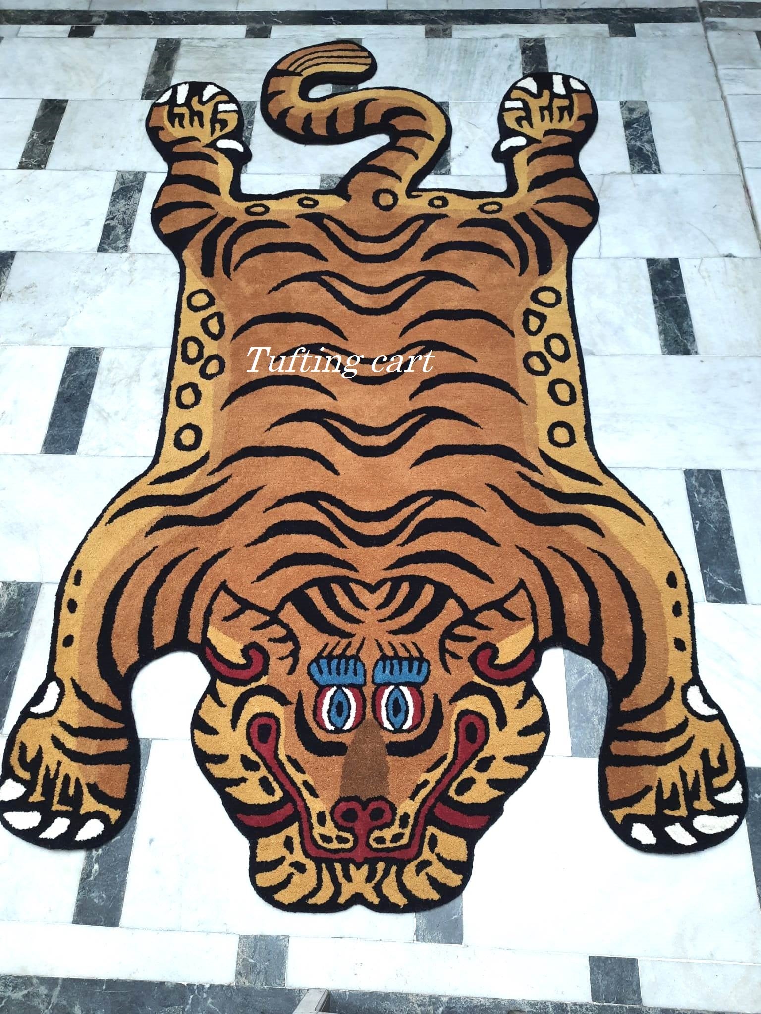 Tibetan Tiger Golden Kitty Tufted Woolen Tibetan Rug - Golden Kitty Color