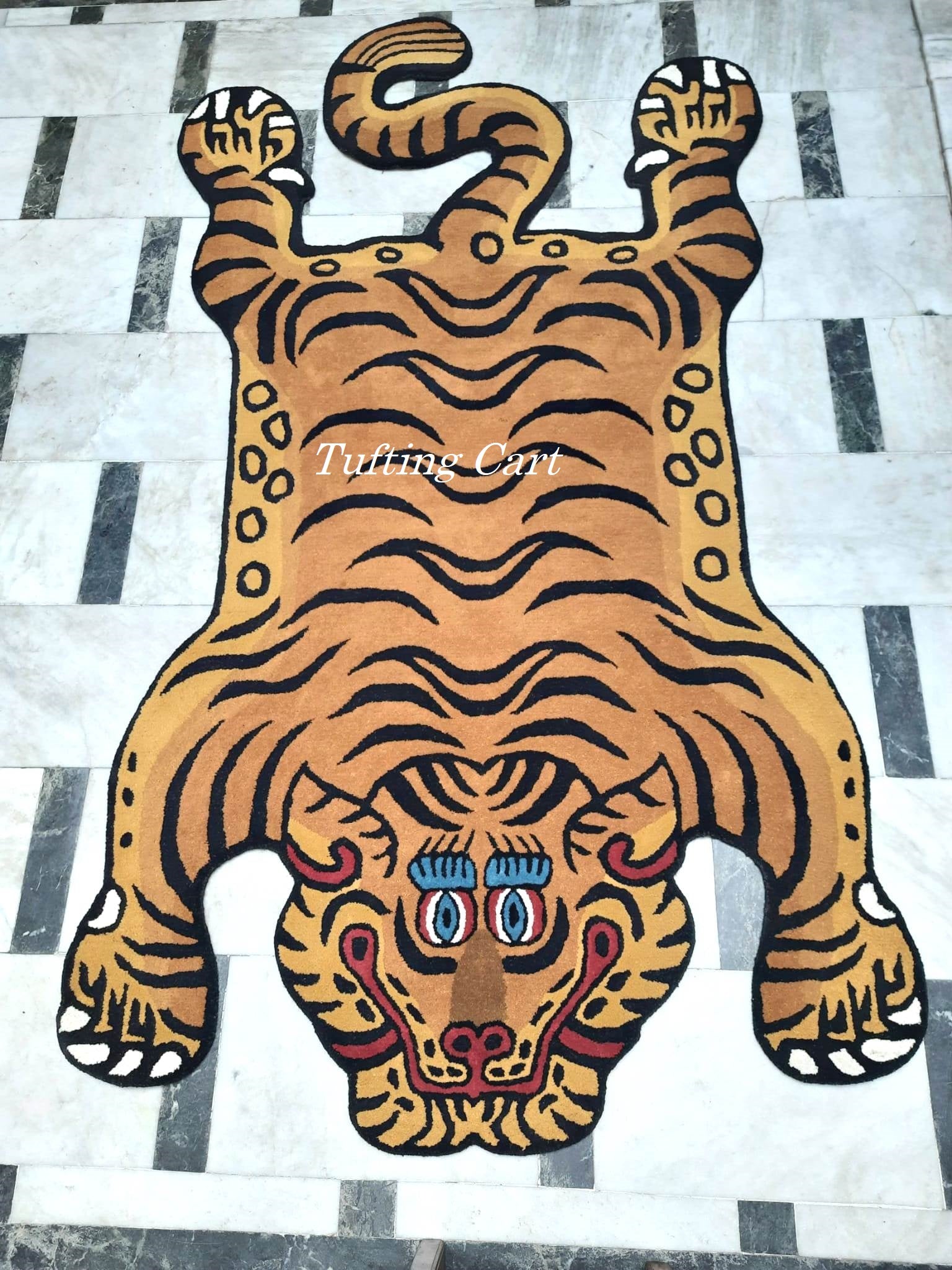 Tibetan Tiger Golden Kitty Tufted Woolen Tibetan Rug - Golden Kitty Color
