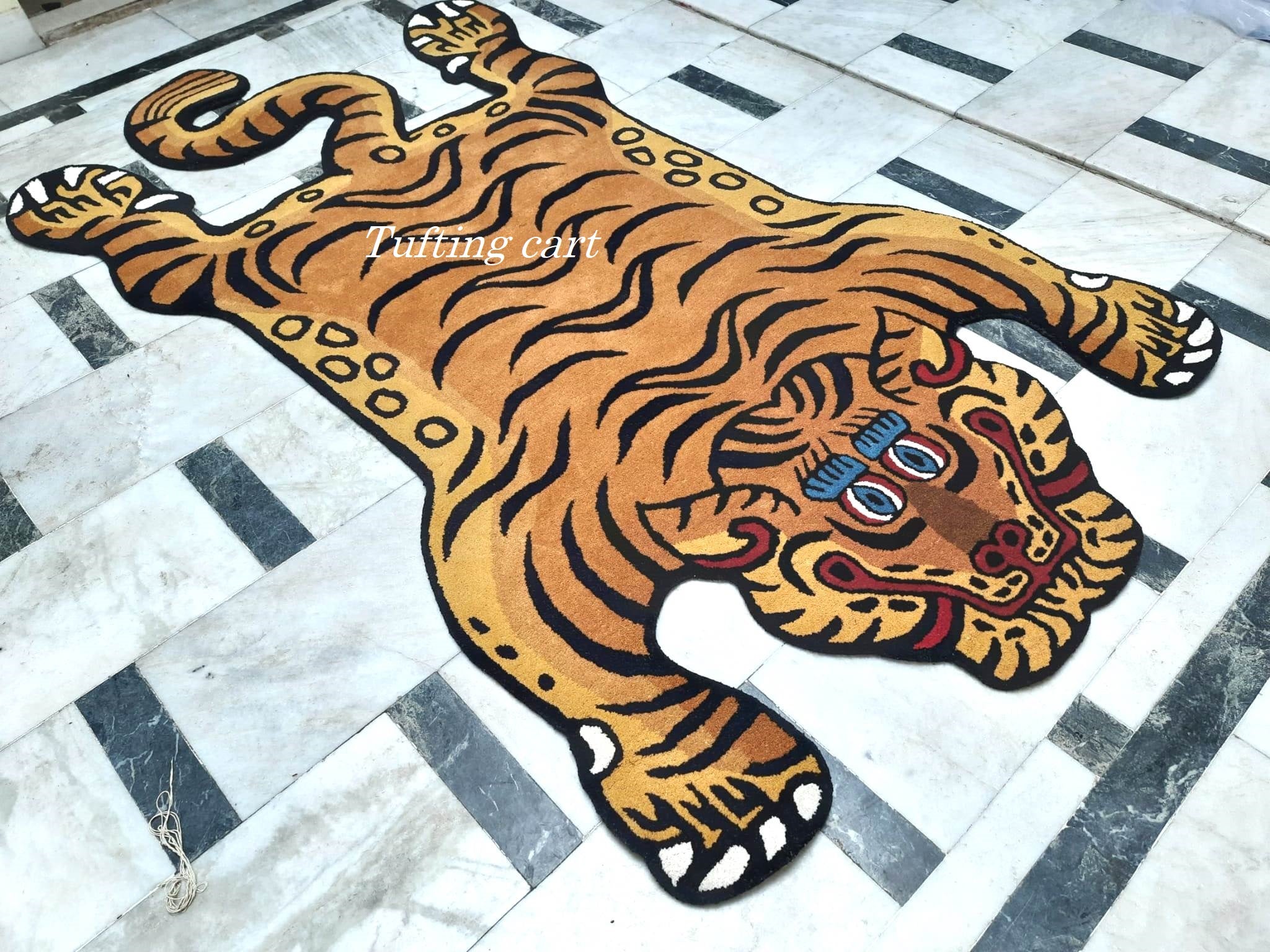 Tibetan Tiger Golden Kitty Tufted Woolen Tibetan Rug - Golden Kitty Color
