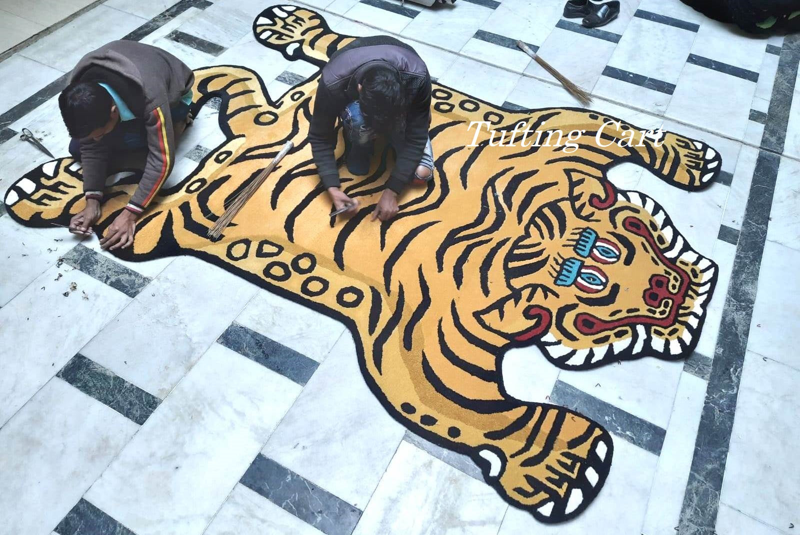 Tibetan Tiger Golden Kitty Tufted Woolen Tibetan Rug - Golden Kitty Color