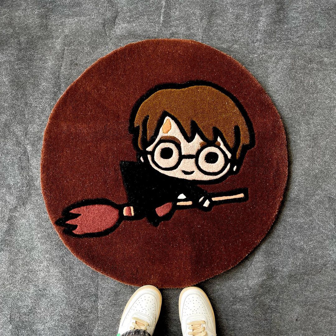 Customized Round Shape Hand Tufted Rug 60x60 CM