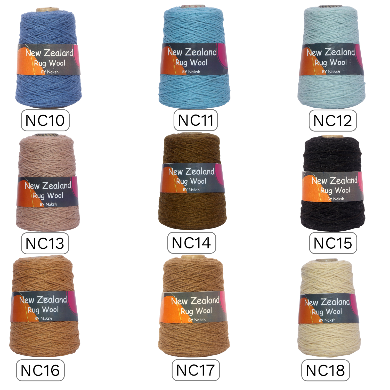 3 Ply New Zealand Wool Tufting Yarn for Rug Making | 1200/3 Tex Pure NZ Wool (10-18)