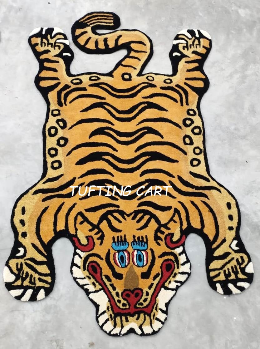Tibetan Tiger Golden Kitty Tufted Woolen Tibetan Rug - Golden Kitty Color