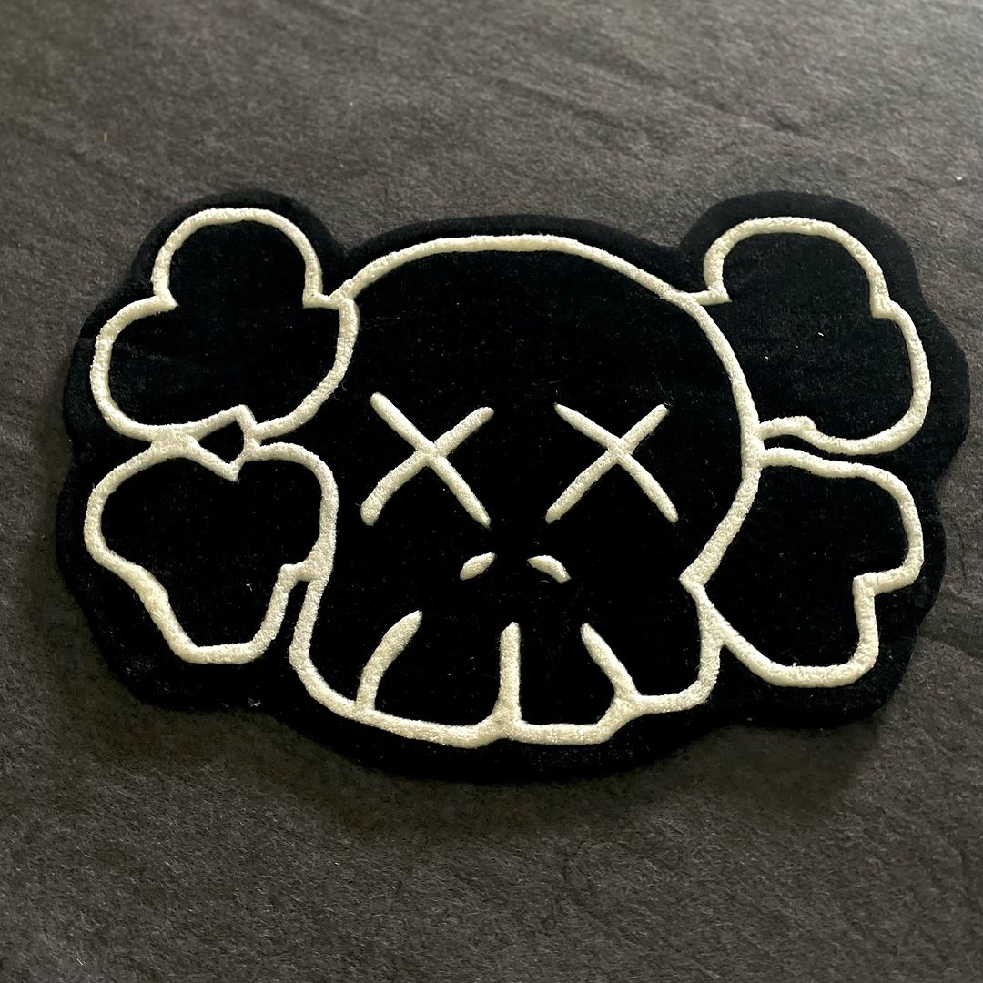KAWS Handtufted Head Customised Rug 60cmx60cm