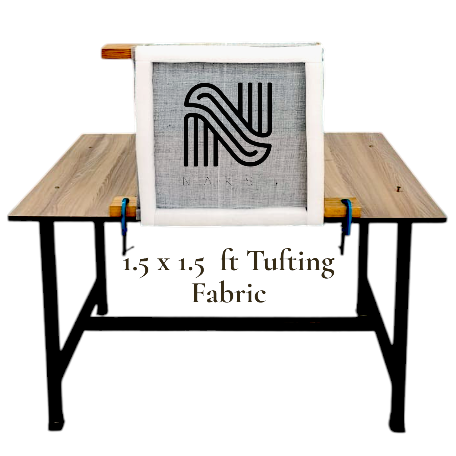 Professional 1.5ft x 1.5ft Tufting Frame | Compact Wooden Table-Mounted Rug & Carpet Tufting Frame By Naksh Carpets