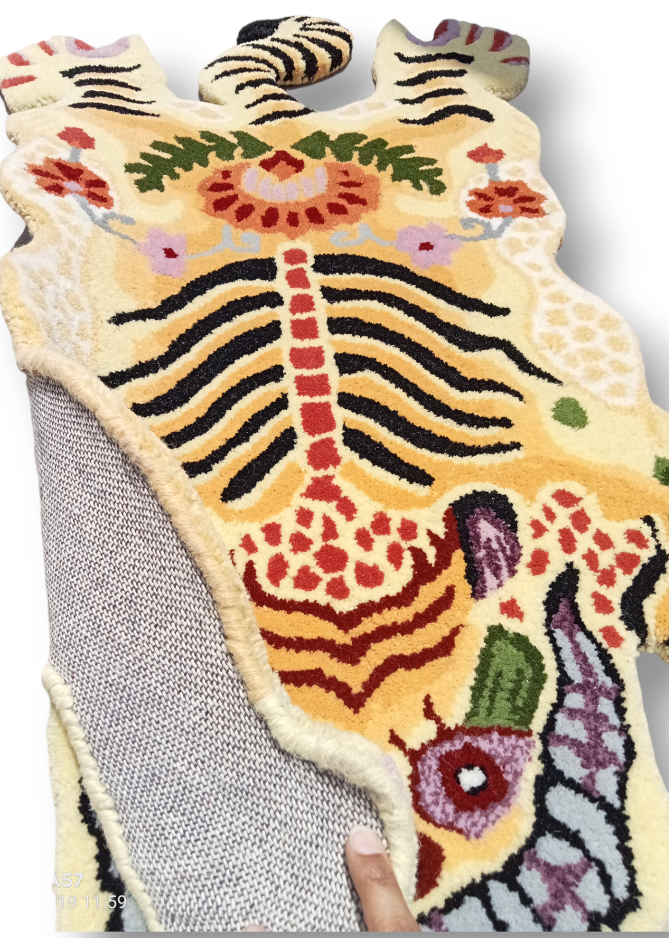 Tibetan Tiger Golden Tufted Woolen Tibetan Rug - Golden Color