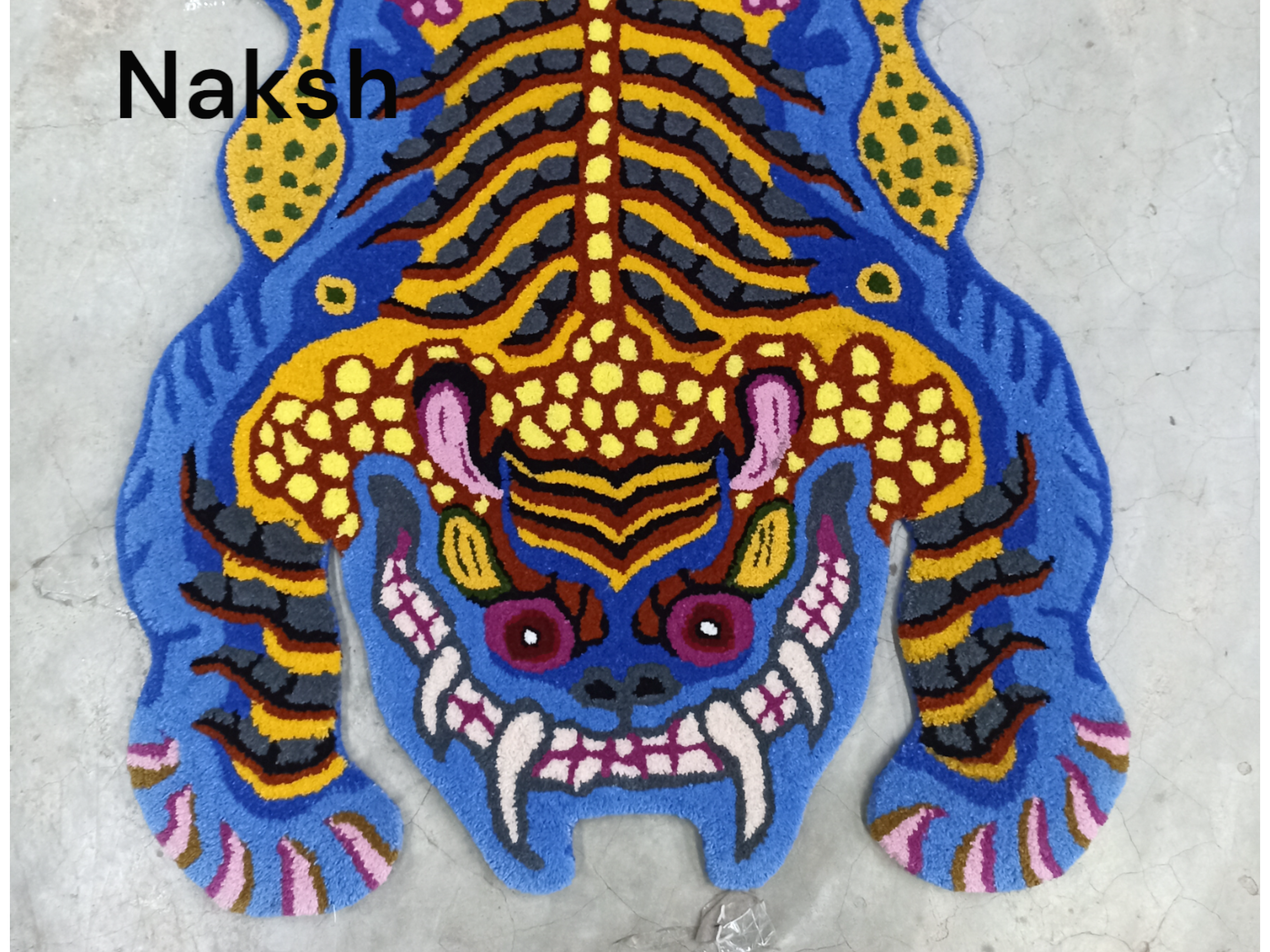 Tibetan Tiger Blue Tufted Woolen Tibetan Rug - Blue Color