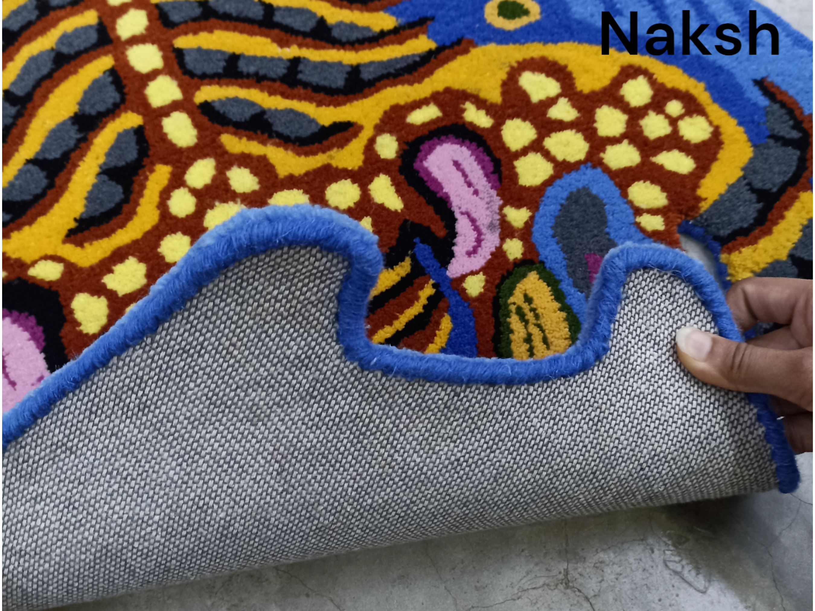 Tibetan Tiger Blue Tufted Woolen Tibetan Rug - Blue Color