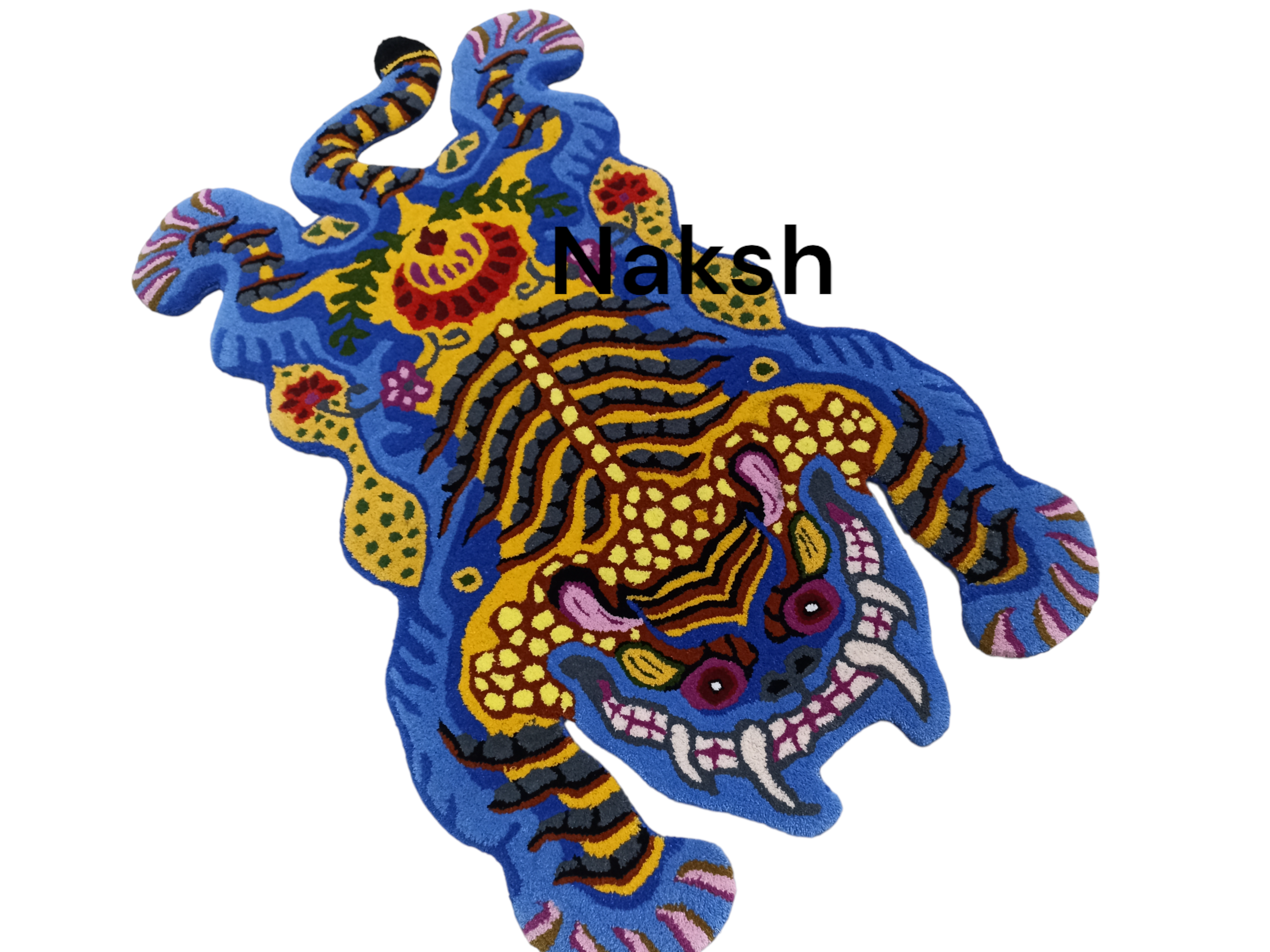 Tibetan Tiger Blue Tufted Woolen Tibetan Rug - Blue Color