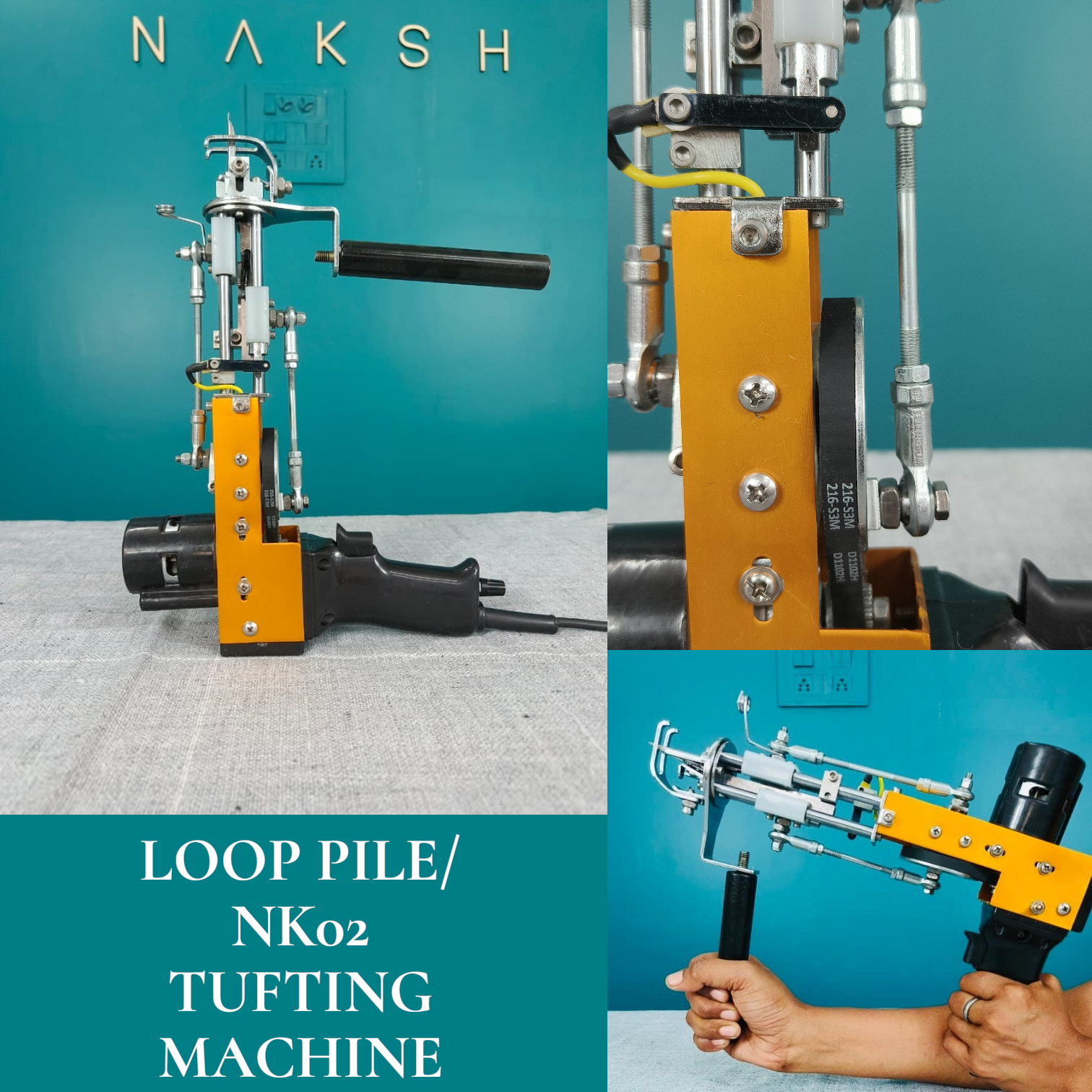 Professional NK02 Loop Pile Tufting Machine | Electric Rug Tufting Gun for Carpet Making | NAKSH CARPETS