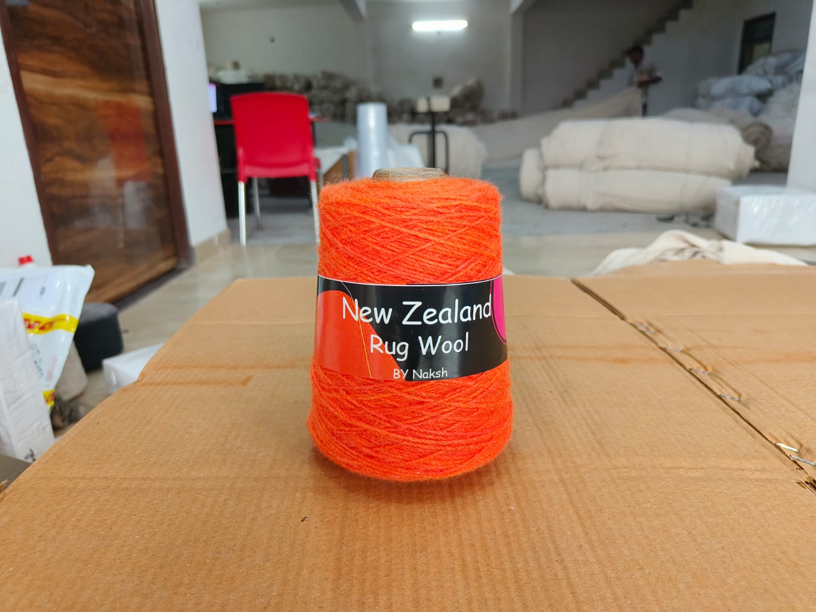 3ply NZ Tufting Wool Yarn - (06-Neon Orange)/450gram