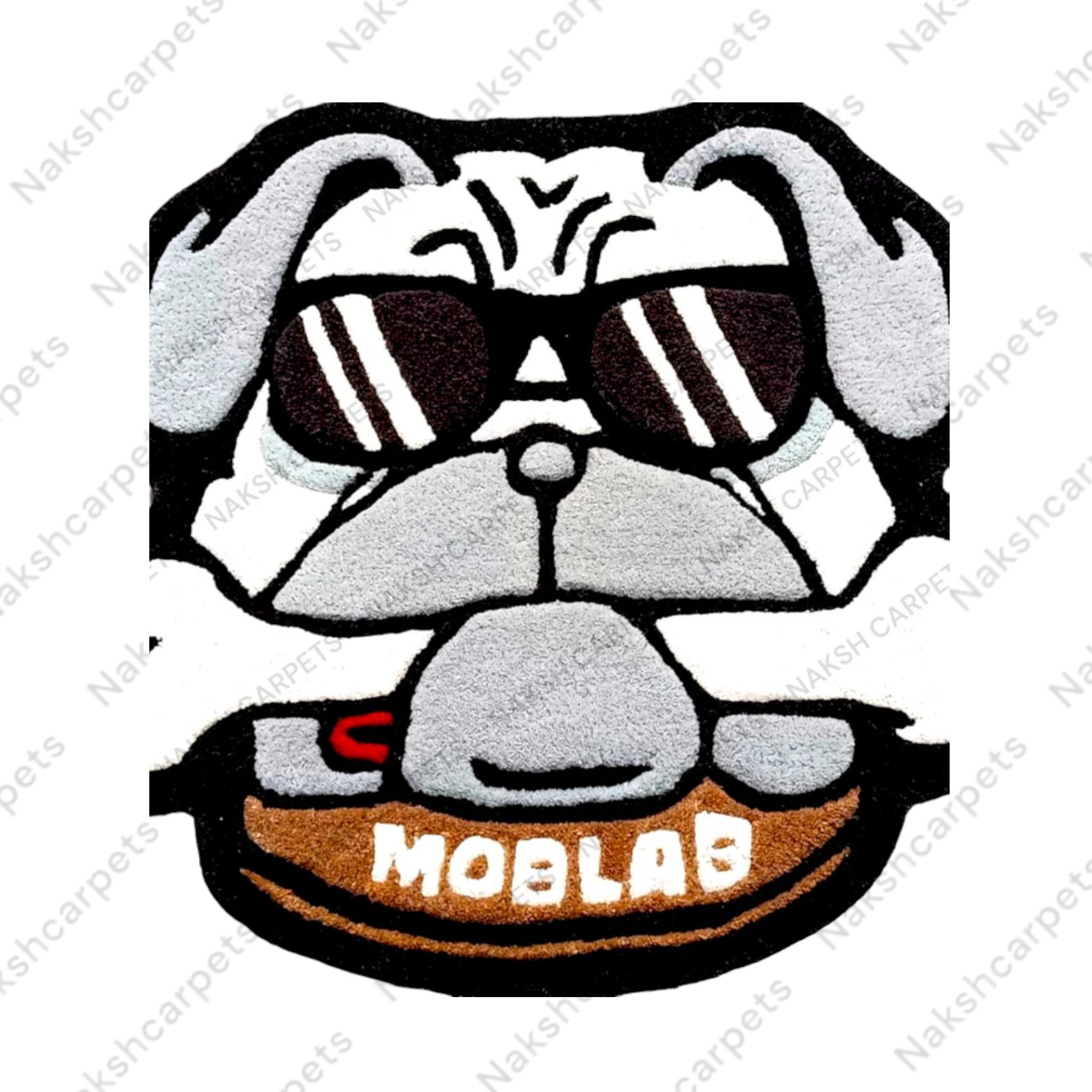 Beautiful Black & White Dog Face Customized Rug 60x60 CM