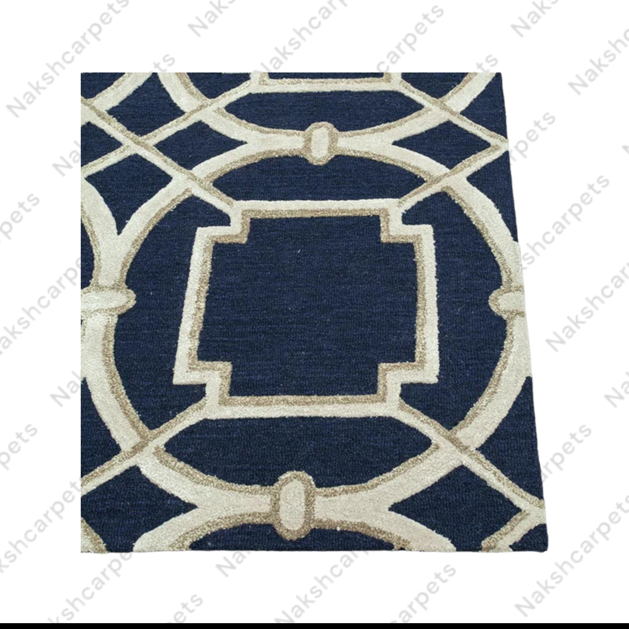 Geometric Pattern Modern High Quality Hand Tufted pile woolen Rug and Carpet For Bedroom Aesthetics, Living Room, Hall, Kitchen