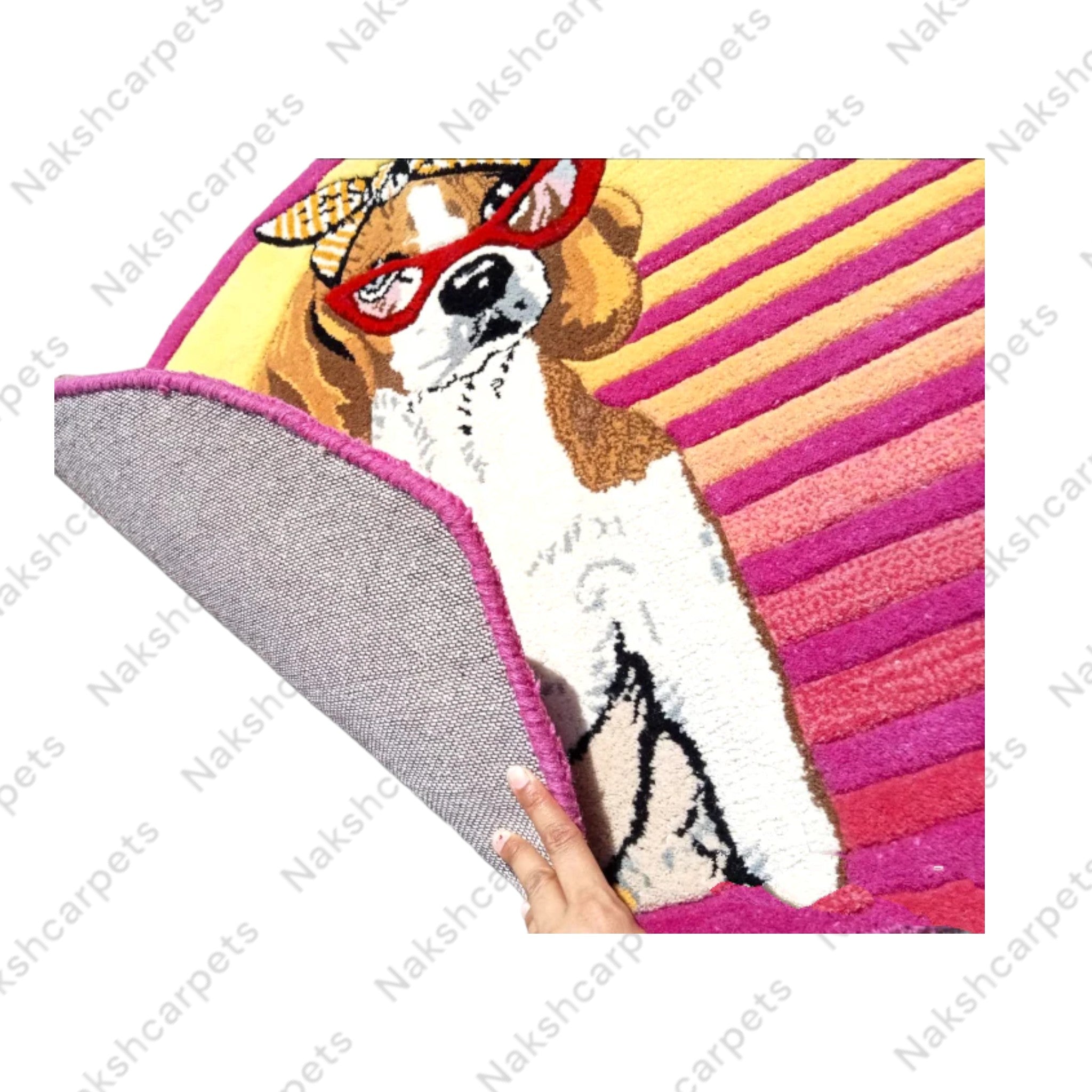 Pink Dog Customized Rug