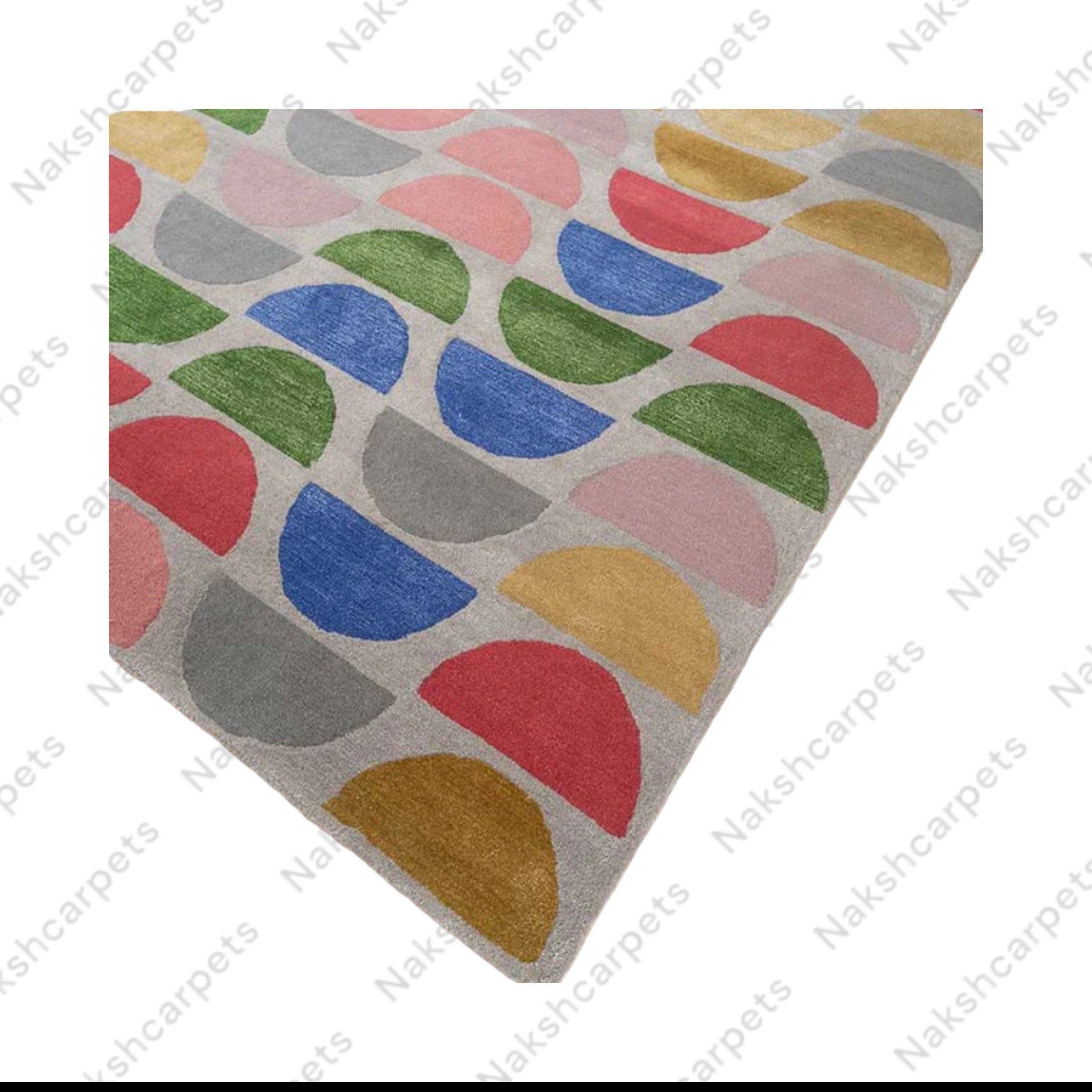 Geometric Pattern Modern High Quality Hand Tufted pile woolen Rug and Carpet For Bedroom Aesthetics, Living Room, Hall, Kitchen