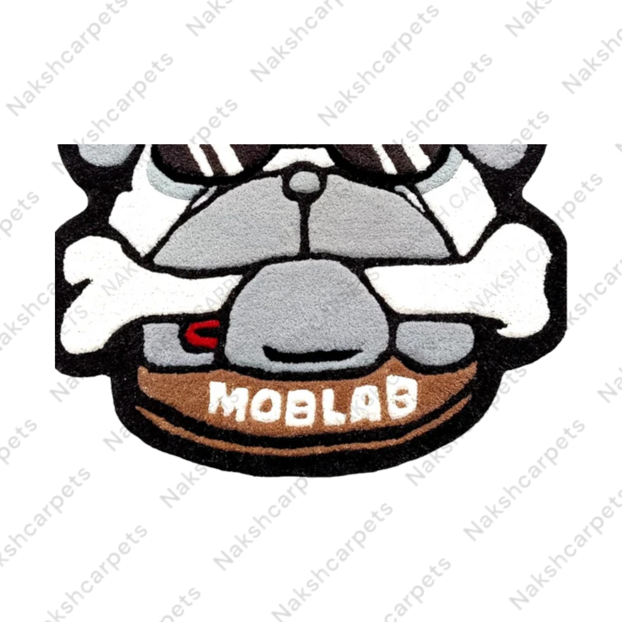 Beautiful Black & White Dog Face Customized Rug 60x60 CM