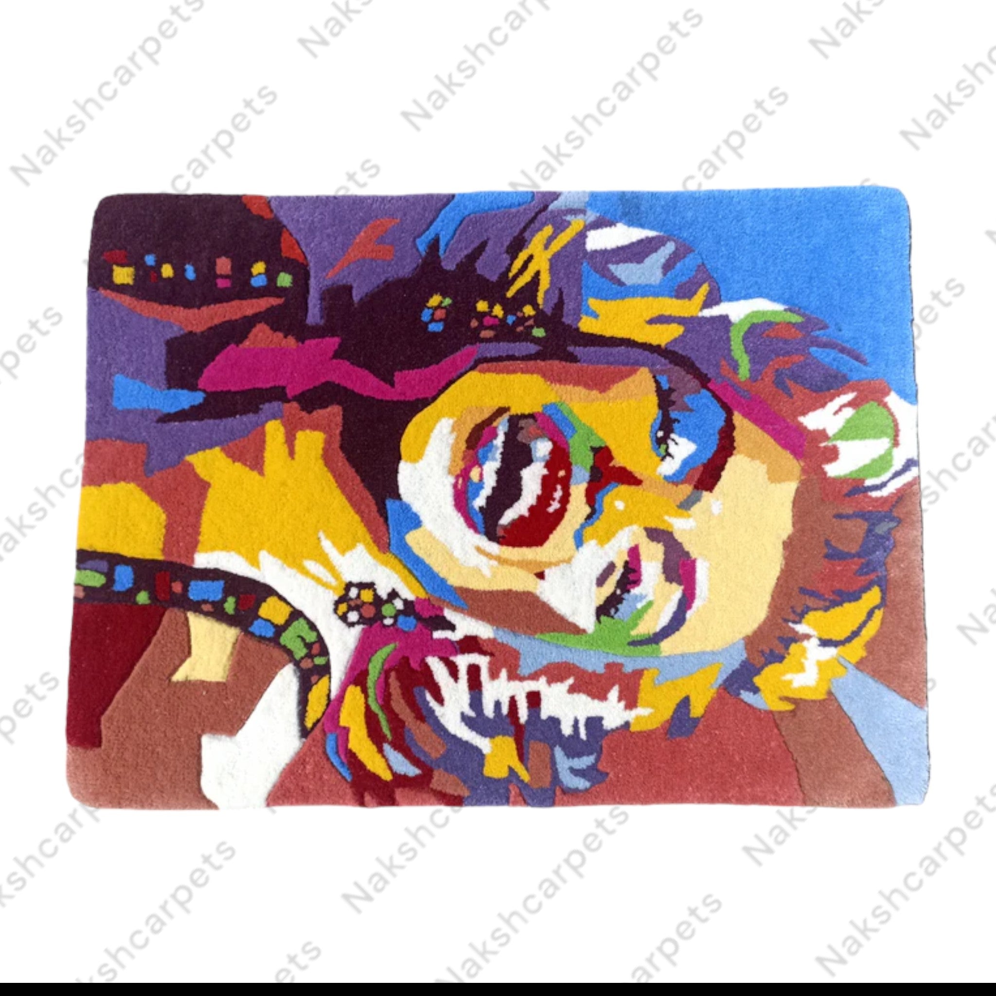 Multi Colored Woman Customized Rug
