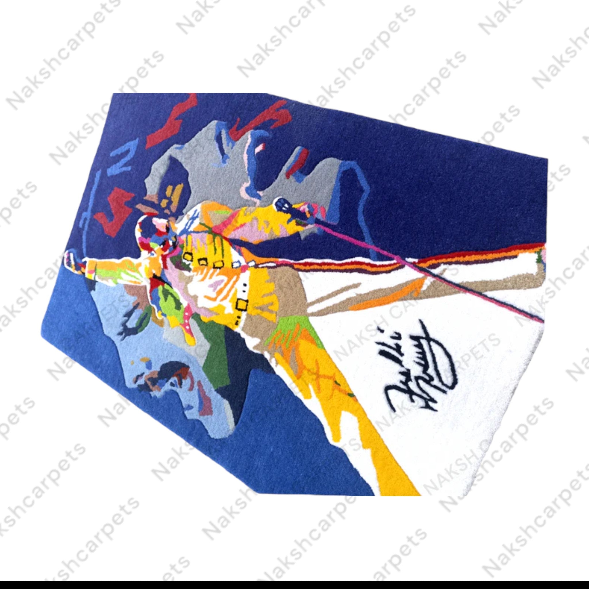 Blue Color Customized Rug