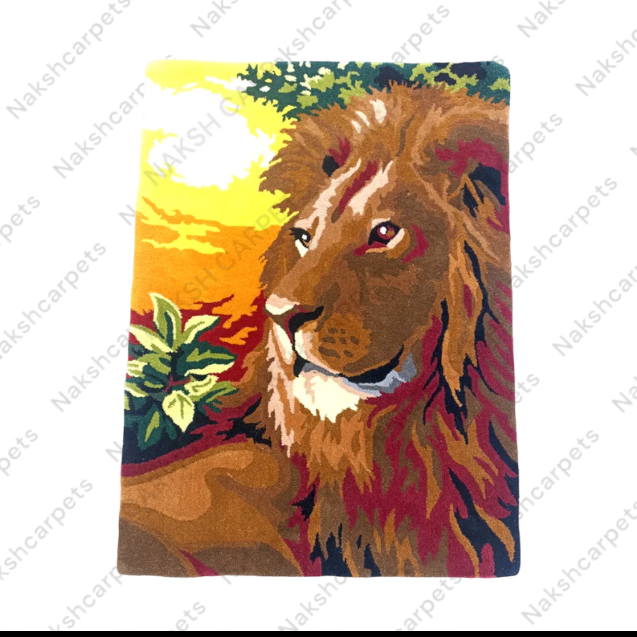 Beautiful Brown Lion Customized Rug