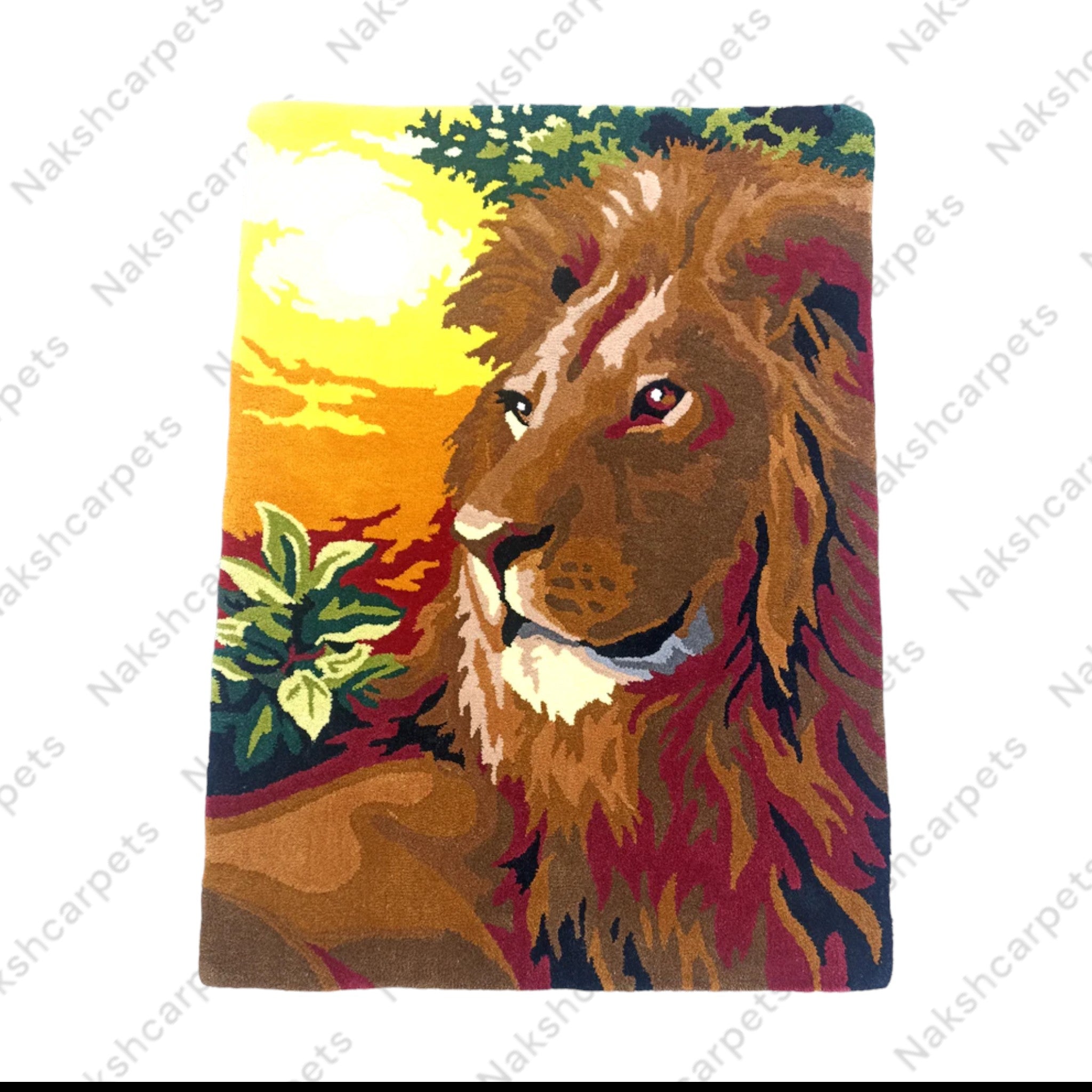 Beautiful Brown Lion Customized Rug