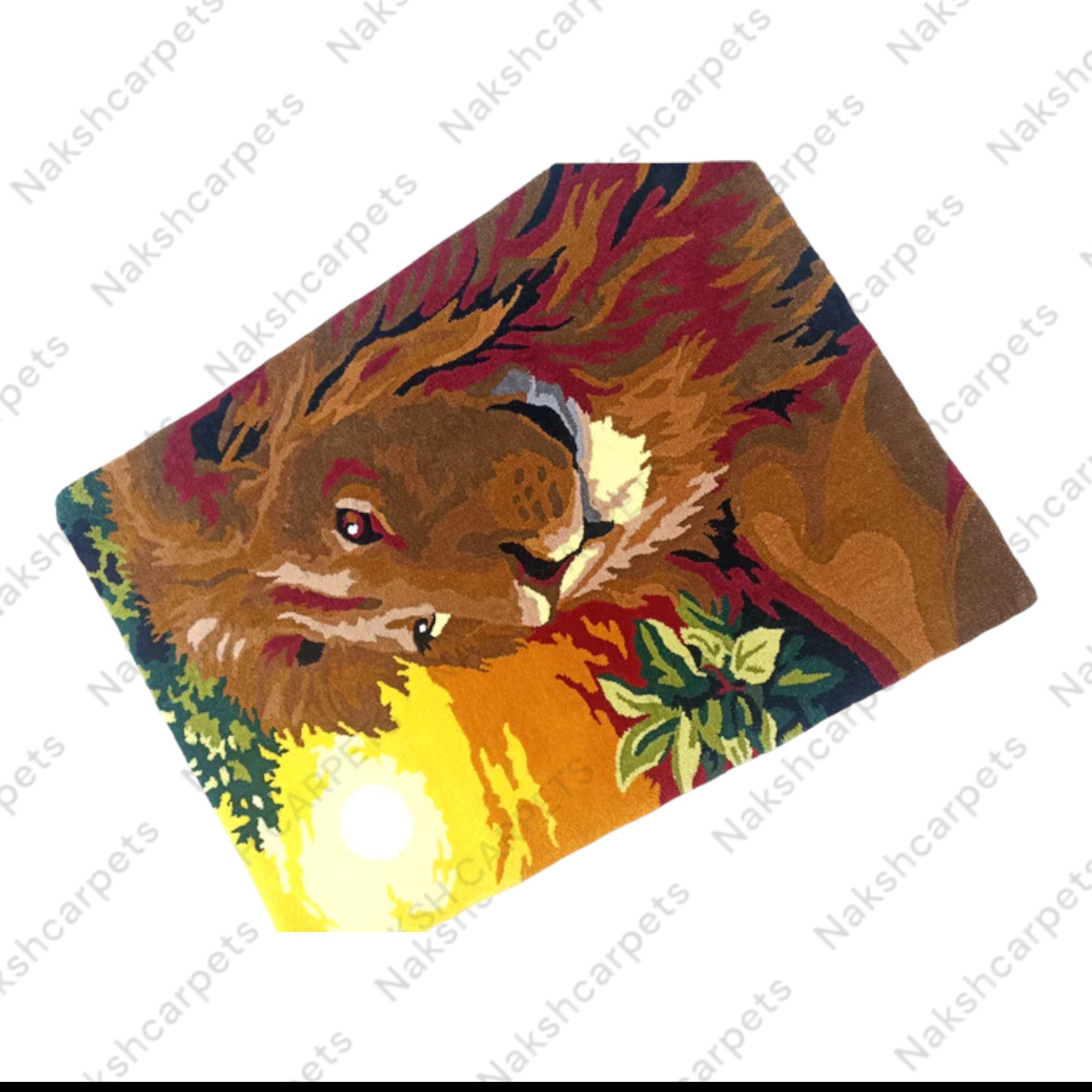 Beautiful Brown Lion Customized Rug