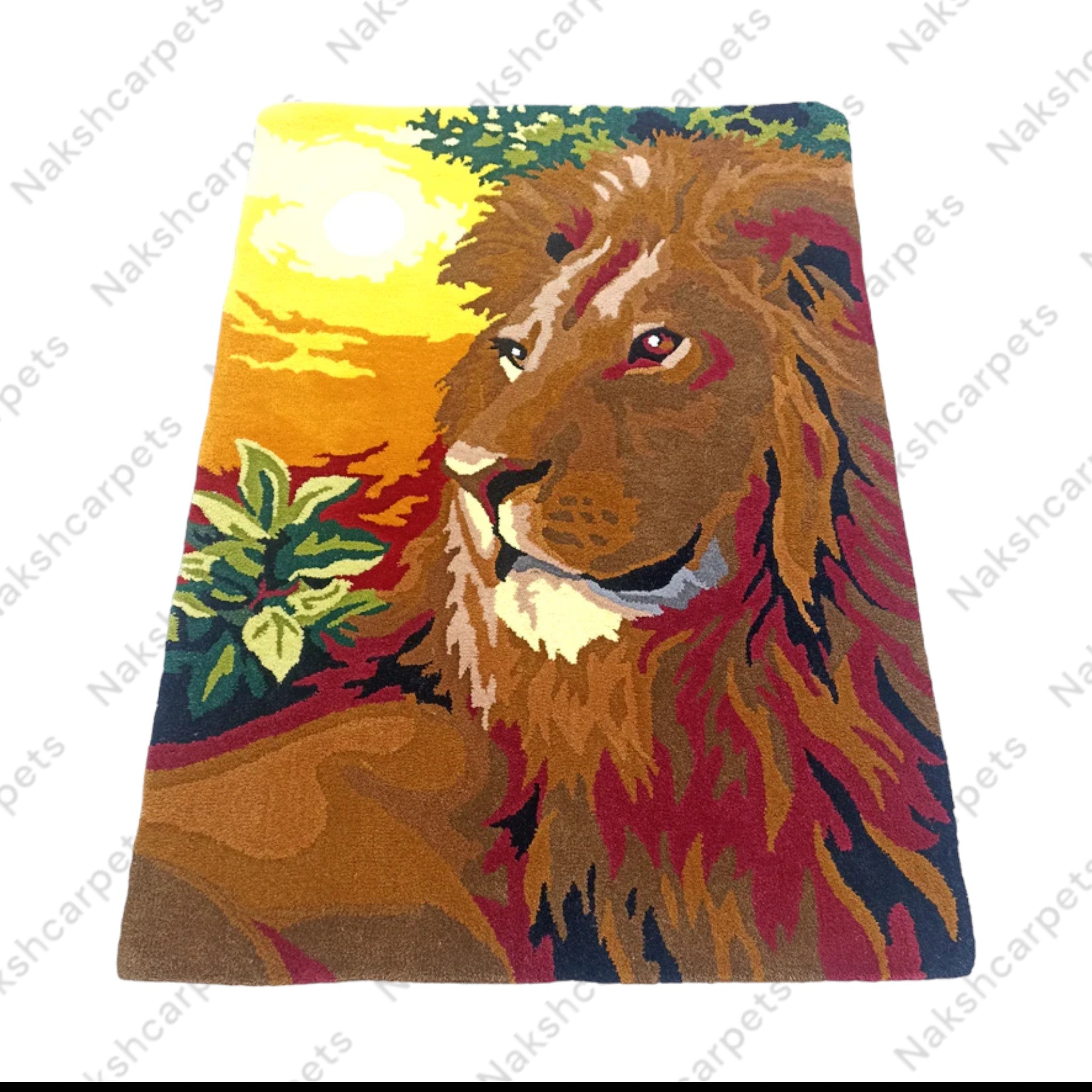 Beautiful Brown Lion Customized Rug