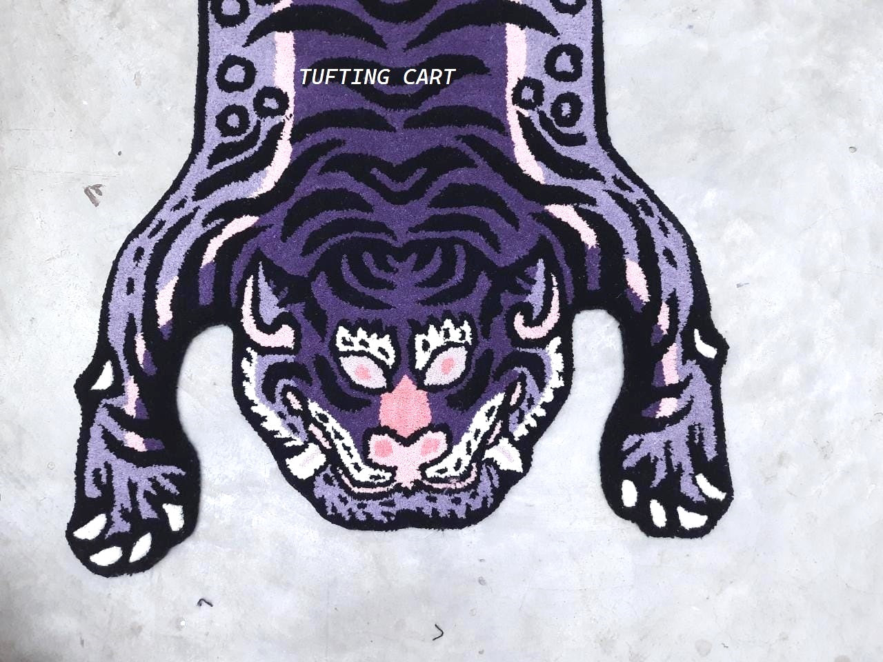 Tibetan Tiger Dark Purple Tufted Woolen Tibetan Rug -Dark Purple Color