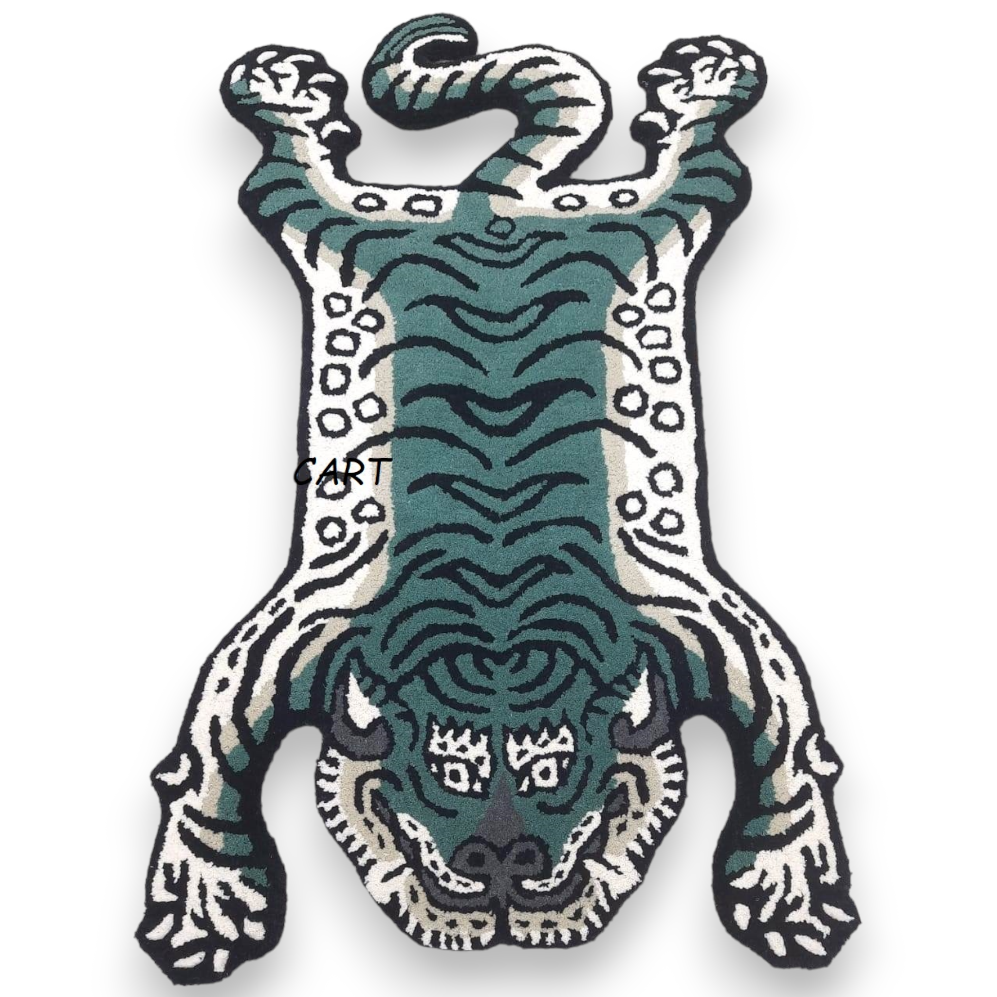 Tibetan Tiger Green Cris Tufted Woolen Tibetan Rug - Green Cris Color