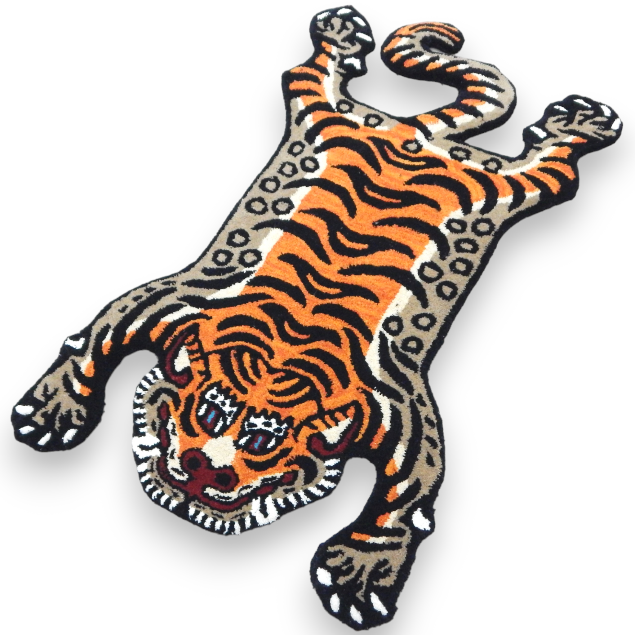 Tibetan Tiger Orange Tufted Woolen Tibetan Rug - Orange