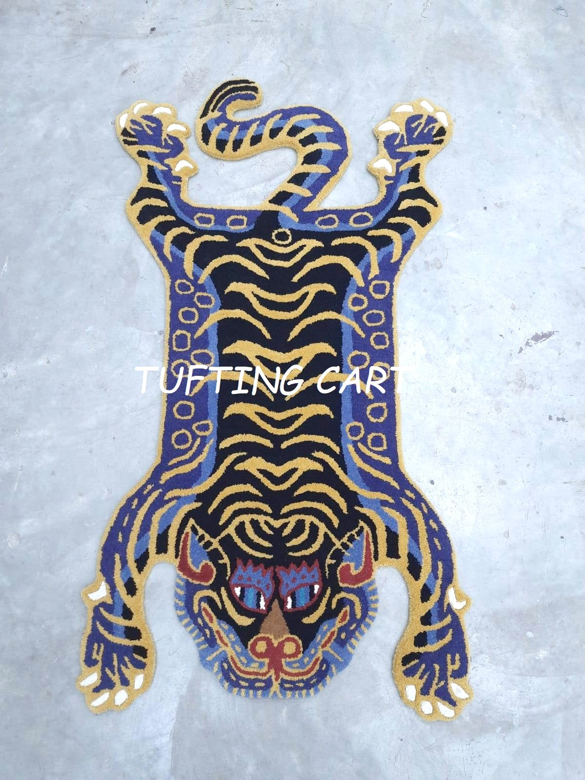 Tibetan Tiger Blue Sam Tufted Woolen Tibetan Rug - Blue Sam