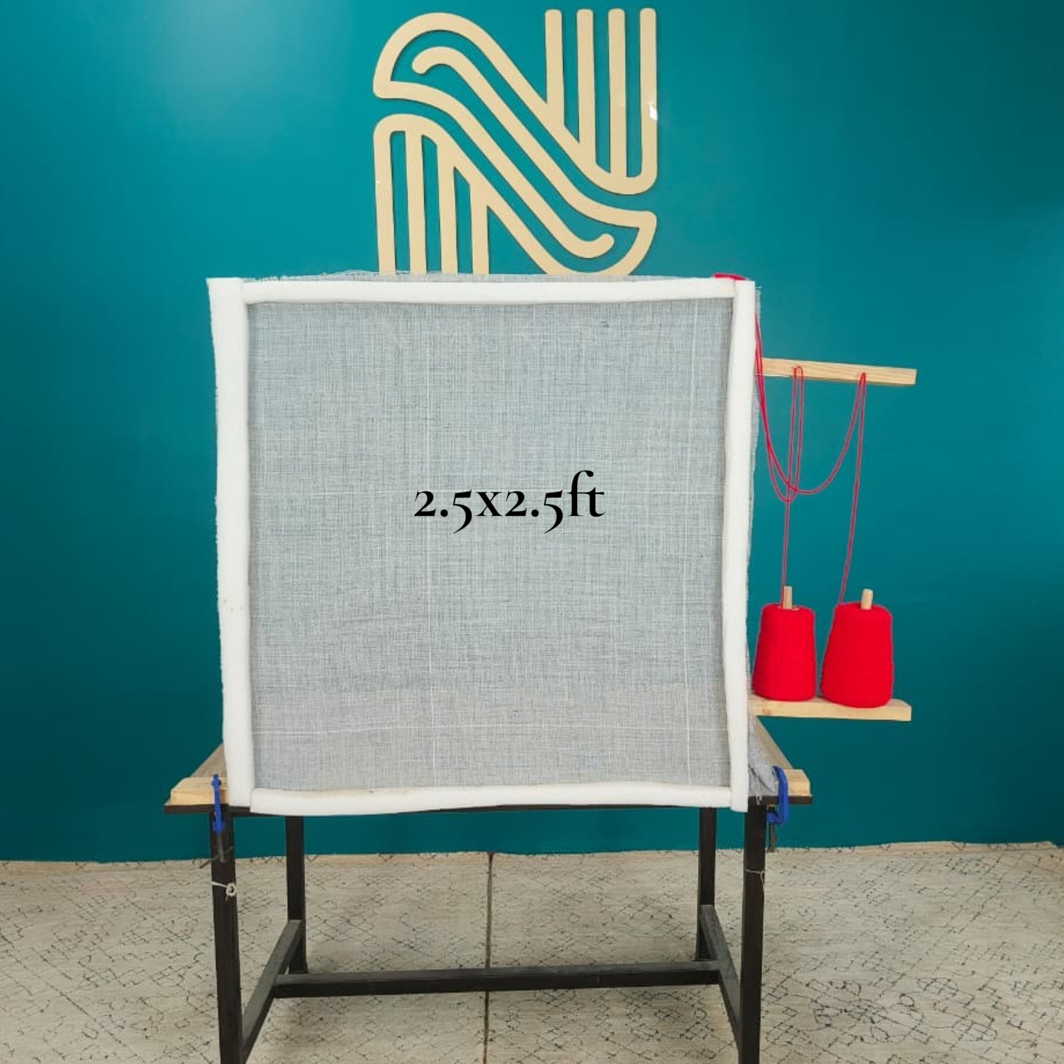 Professional 2.5ft x 2.5ft Tufting Frame | Compact Wooden Table-Mounted Rug & Carpet Tufting Frame By Naksh Carpets