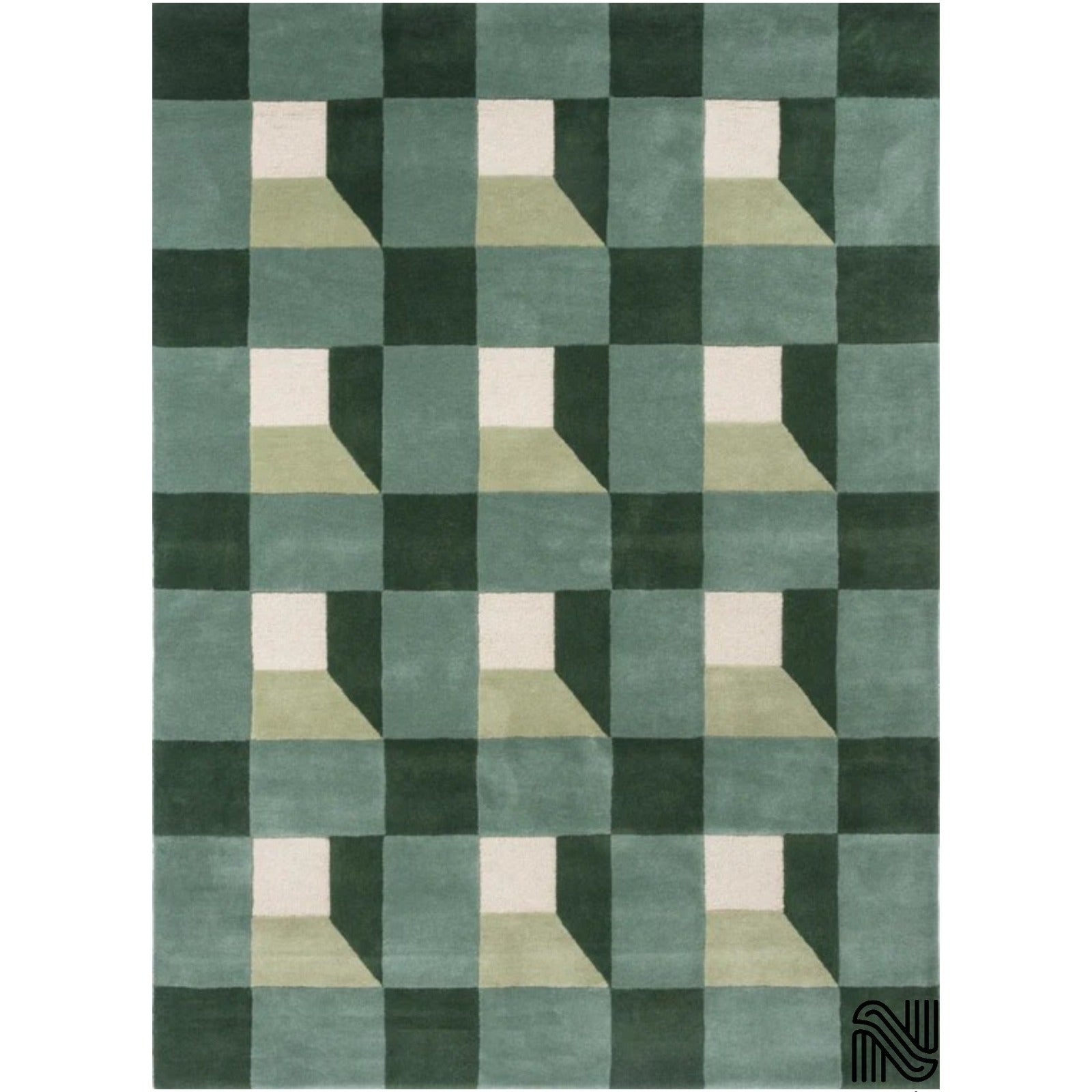 Modern Living Room Wool Rug | Hand Tufted Geometric Area Carpet | 100% NZ Wool | Handmade for Stylish & Cozy Home Interiors
