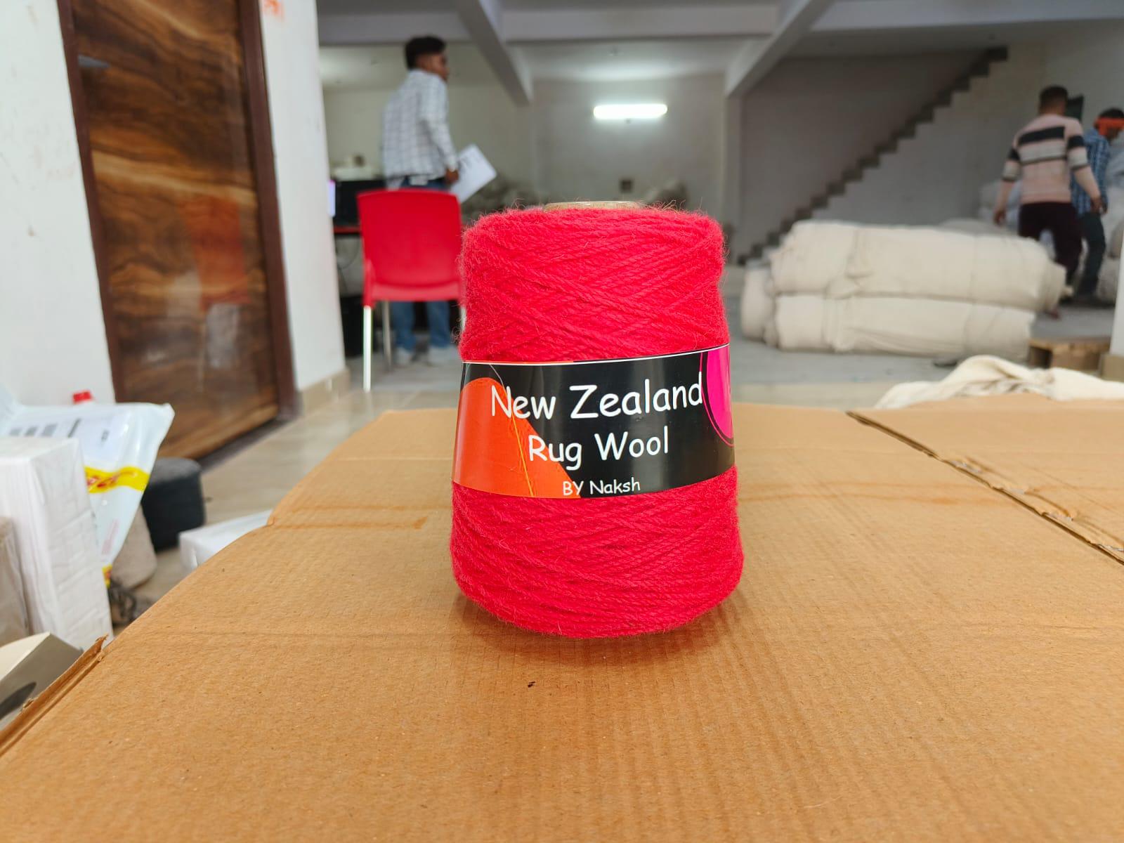 3ply NZ Tufting Wool Yarn - (09-Neon Red)/450gram