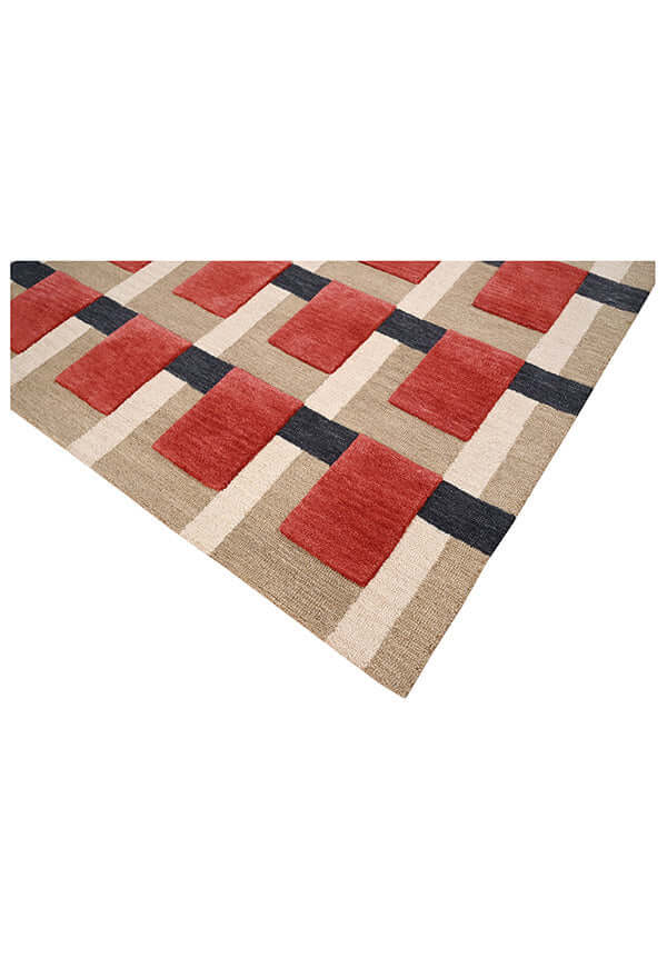 Modern Living Room Wool Rug | Hand Tufted Geometric Area Carpet | 100% NZ Wool | Handmade for Stylish & Cozy Home Interiors