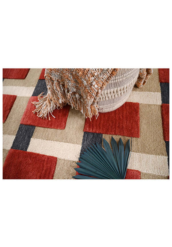 Modern Living Room Wool Rug | Hand Tufted Geometric Area Carpet | 100% NZ Wool | Handmade for Stylish & Cozy Home Interiors