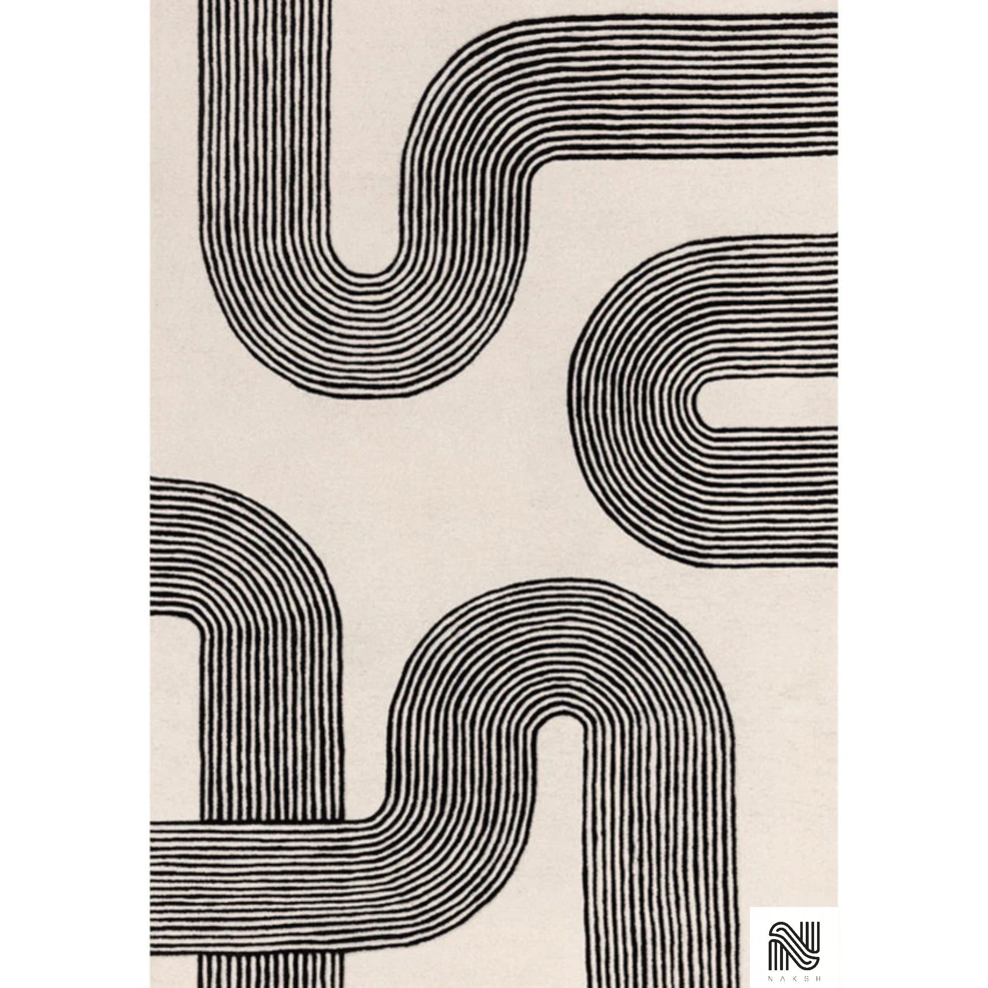 Modern Living Room Wool Rug | Hand Tufted Geometric Area Carpet | 100% NZ Wool | Handmade for Stylish & Cozy Home Interiors