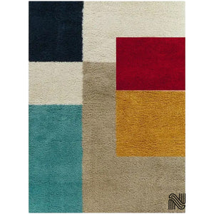 High Quality Geometric Rug | Hand Tufted Wool Cut Pile Carpet | Designer Style for Bedroom, Hall, Living Room & Modern Interiors