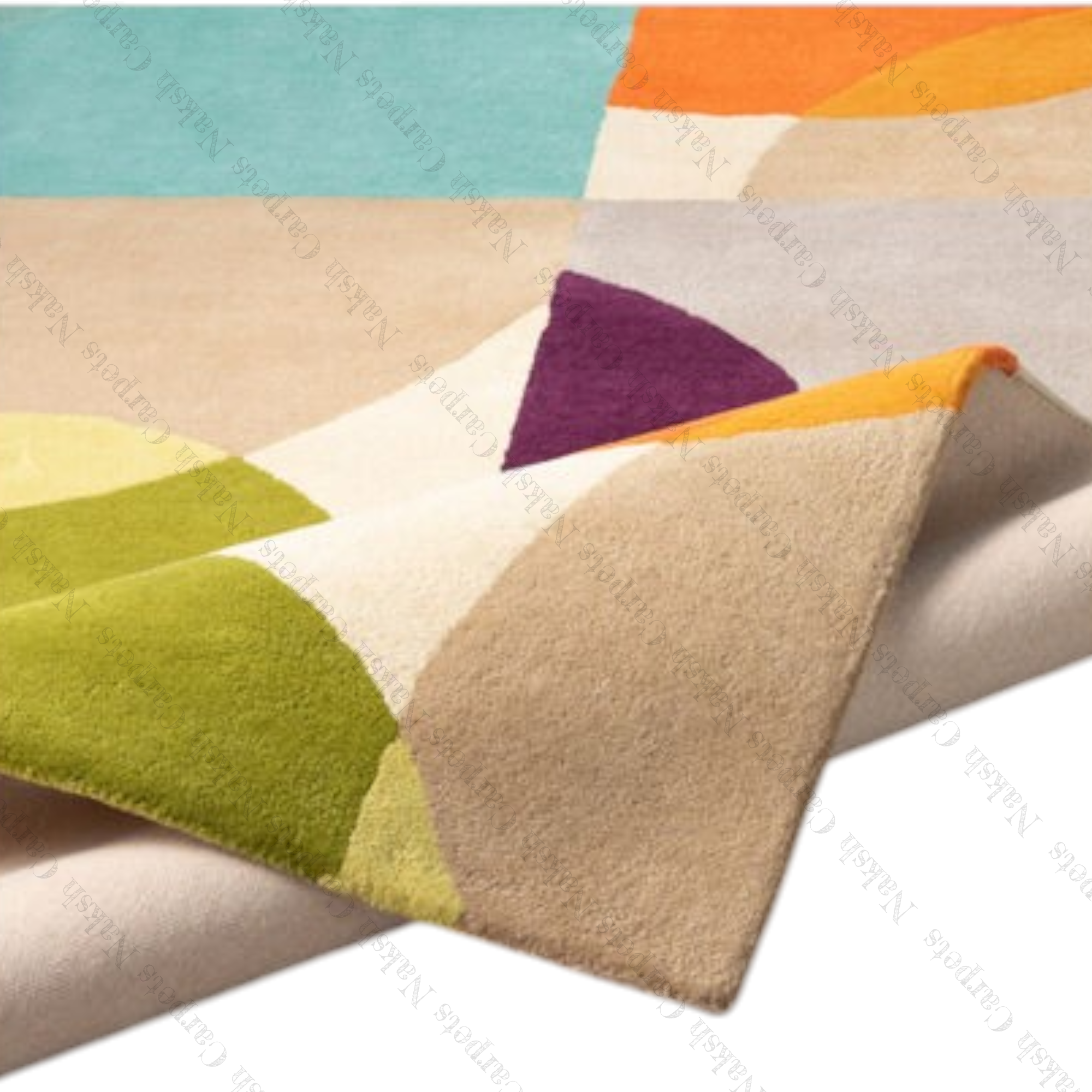 High Quality Geometric Rug | Hand Tufted Wool Cut Pile Carpet | Designer Style for Bedroom, Hall, Living Room & Modern Interiors