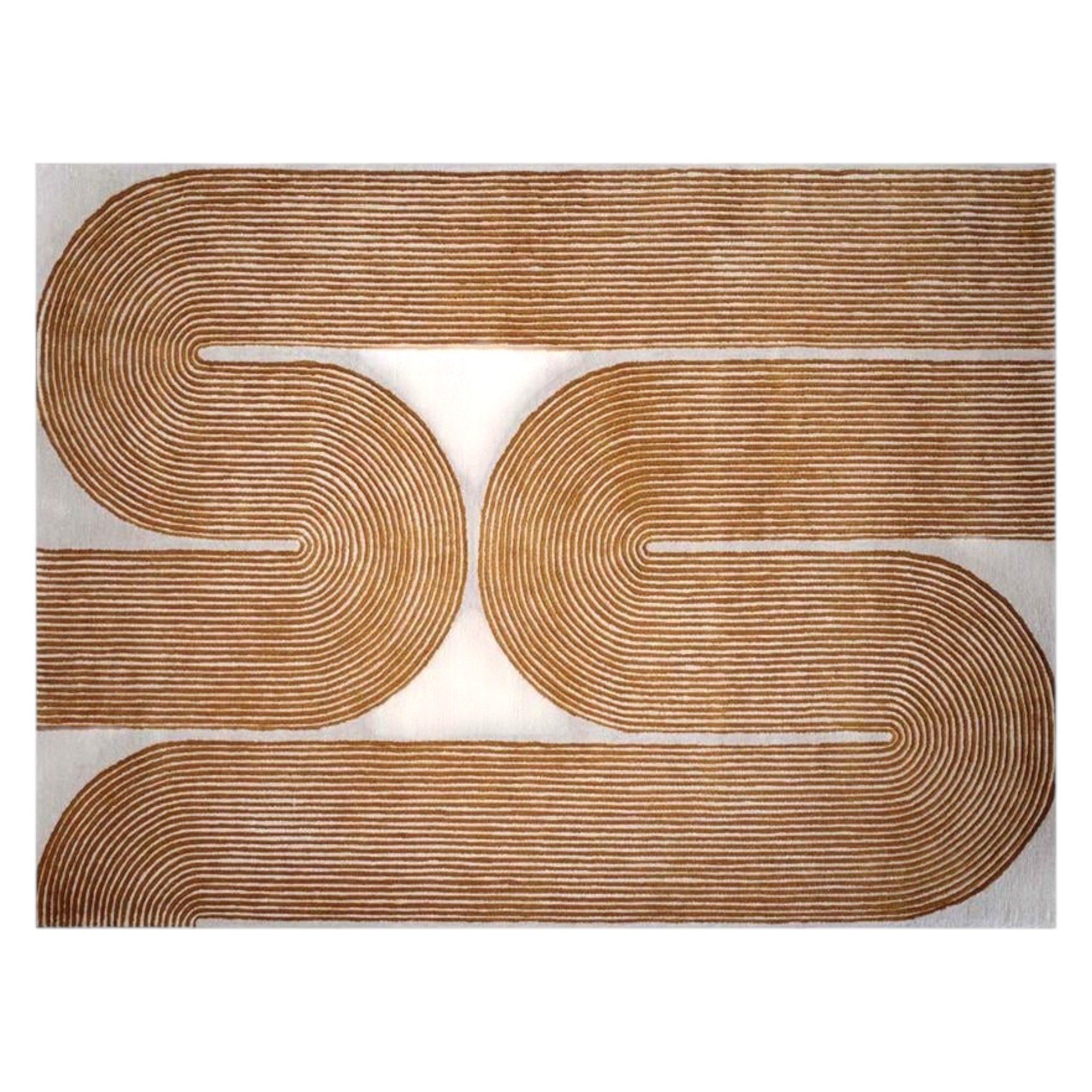 High Quality Geometric Rug | Hand Tufted Wool Cut Pile Carpet | Designer Style for Bedroom, Hall, Living Room & Modern Interiors